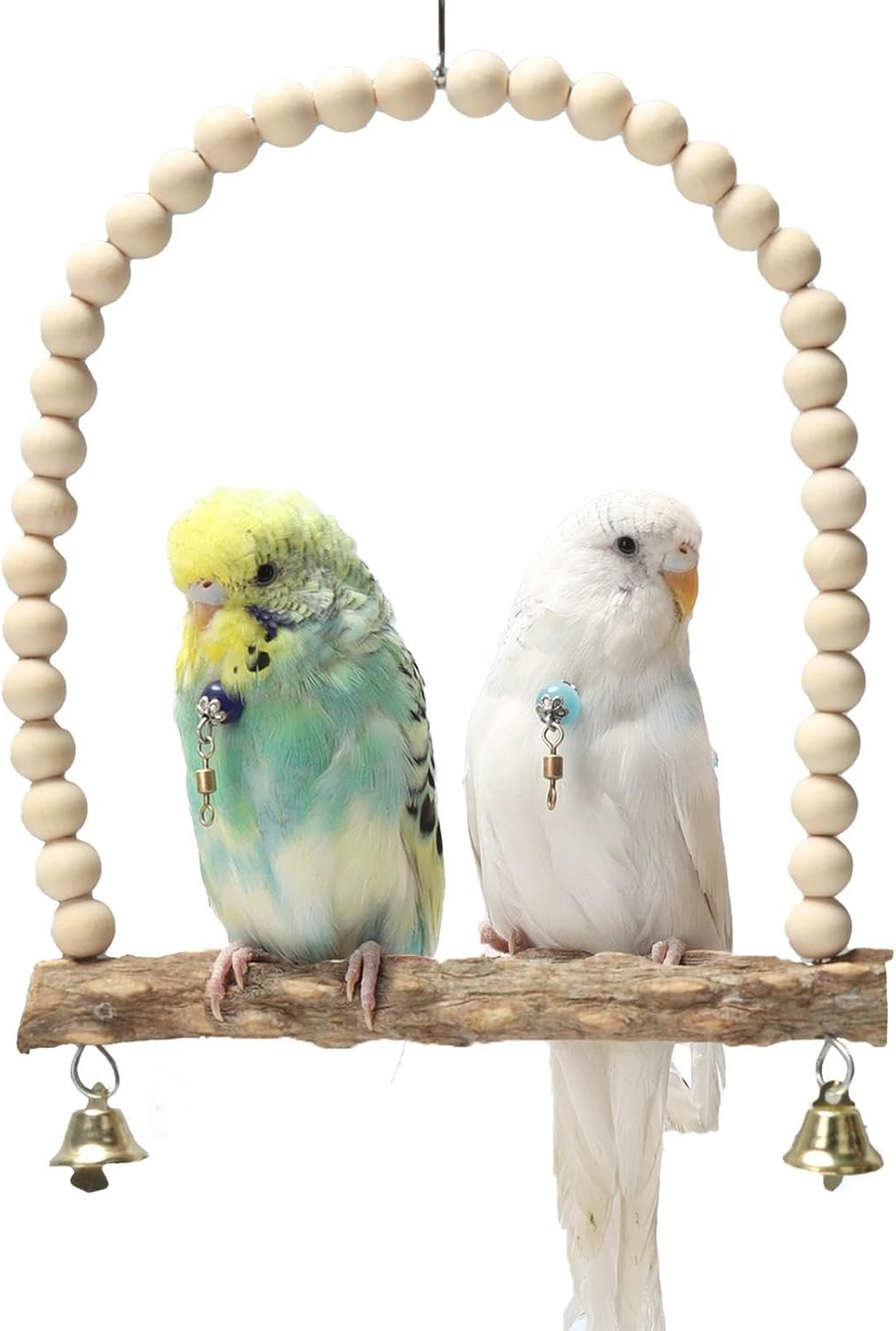 Bird Swings for Parrots, Stand with Bell | Perches for Conures, Parakeet Toys for Cage, Swings for Small Birds Jmedic image number 2