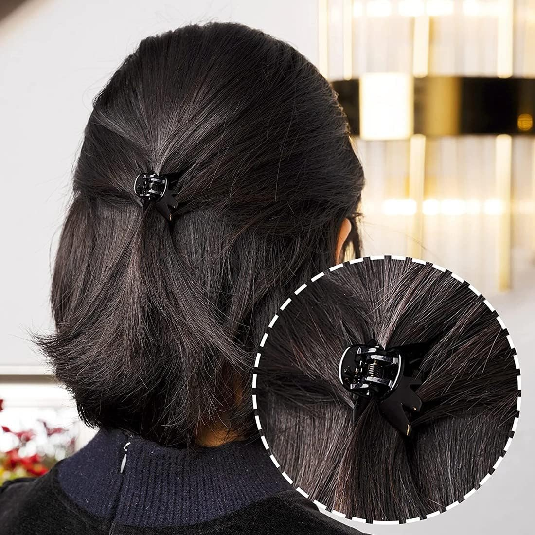 LICHUAN Small Hair Clips, Pack of 12 Women'S Hair Clips, Plastic Hair Clips, Plastic Hair Clips for Girls Women, 2.8 Cm, Brown, Black image number 5
