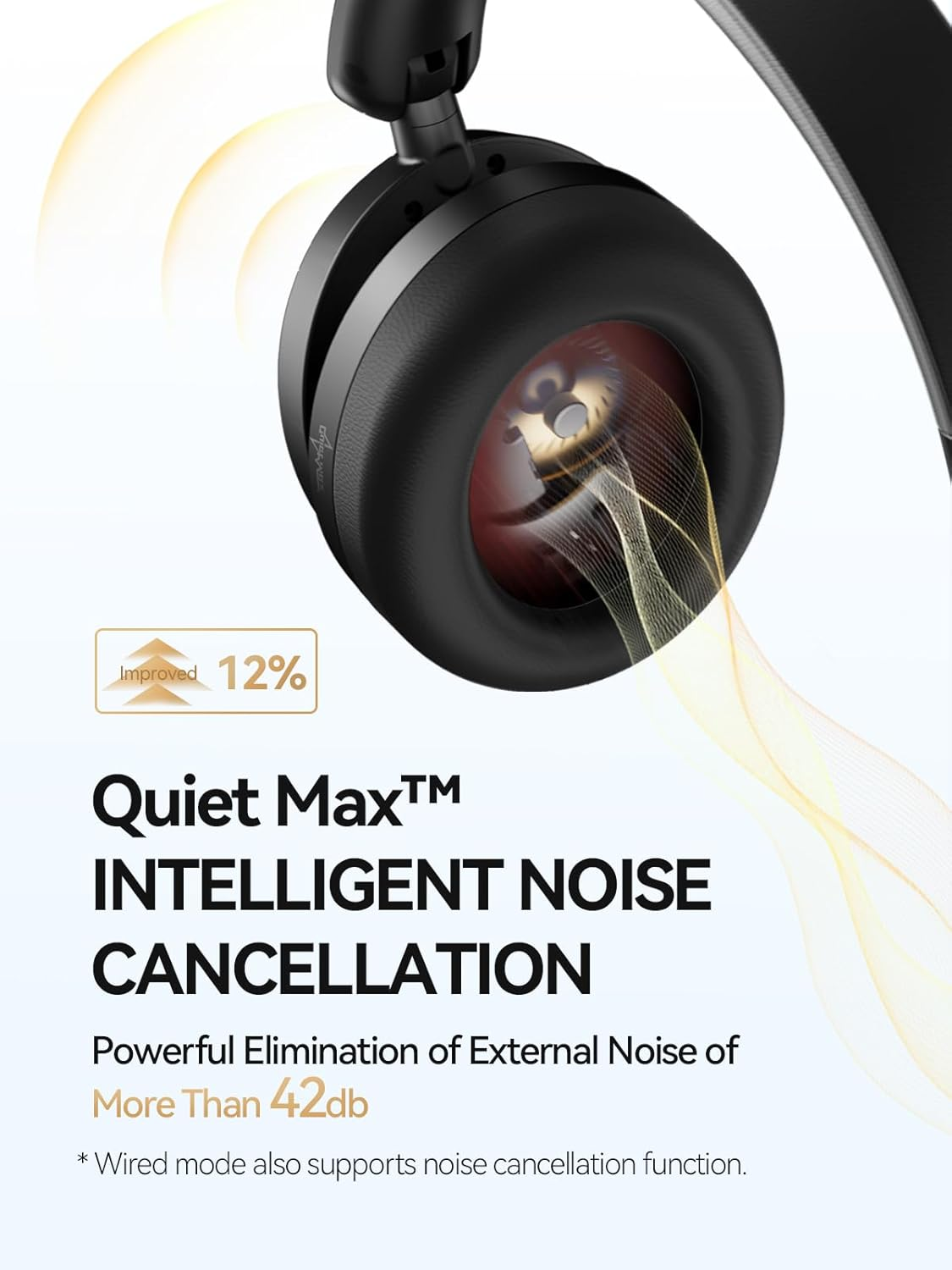 1MORE Sonoflow Pro over Ear Headset, Active Noise Cancelling Headphones, Bluetooth Headphones with LDAC for Hi-Res Wireless Audio, 100H Playtime, Bluetooth 5.4, Comfortable Fit, Clear Calls - Silver image number 6