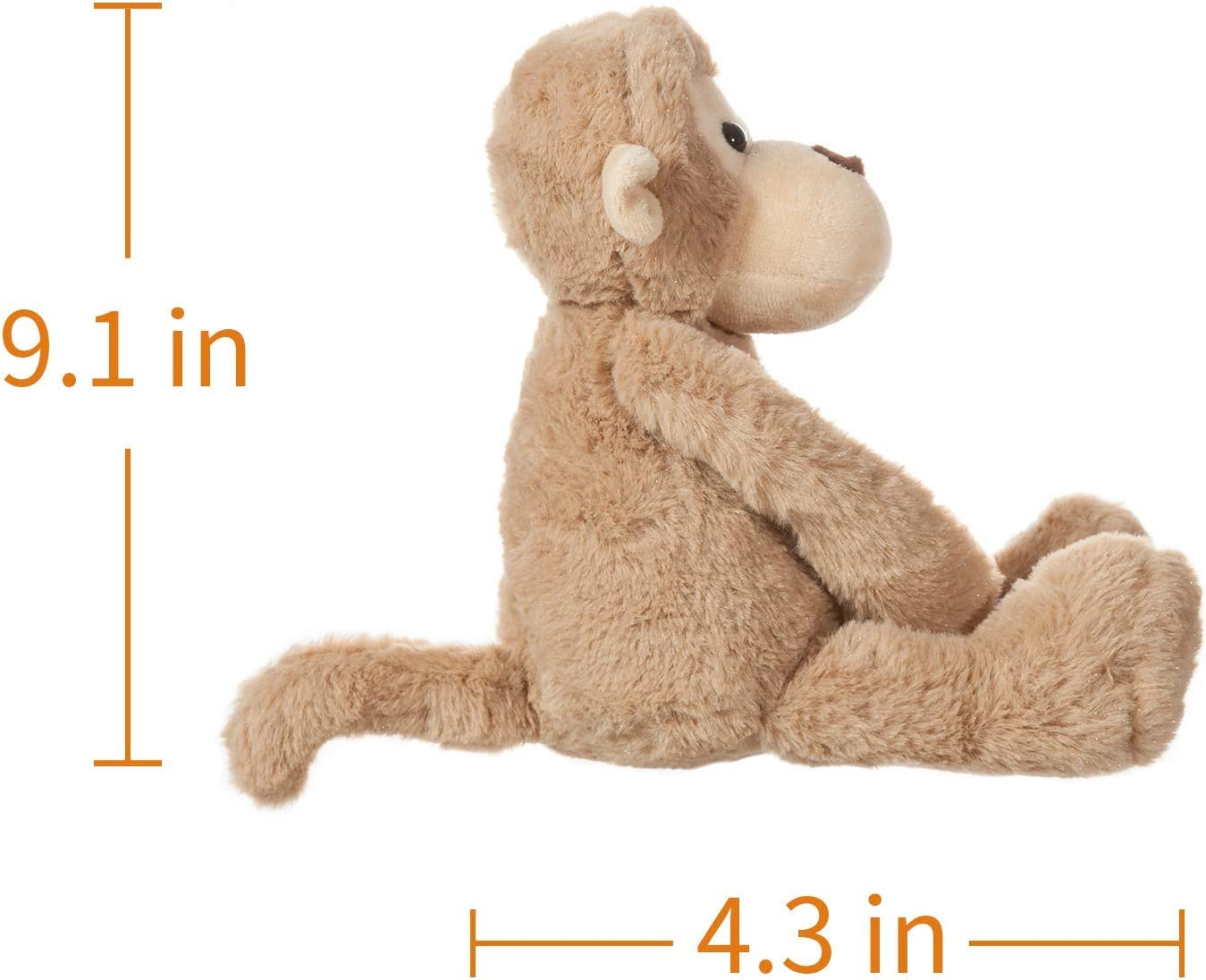 Apricot Lamb Monkey Plush Toy Stuffed Animal Perfect for Girls Boys (Light Brown Monkey, 9 Inches) image number 3