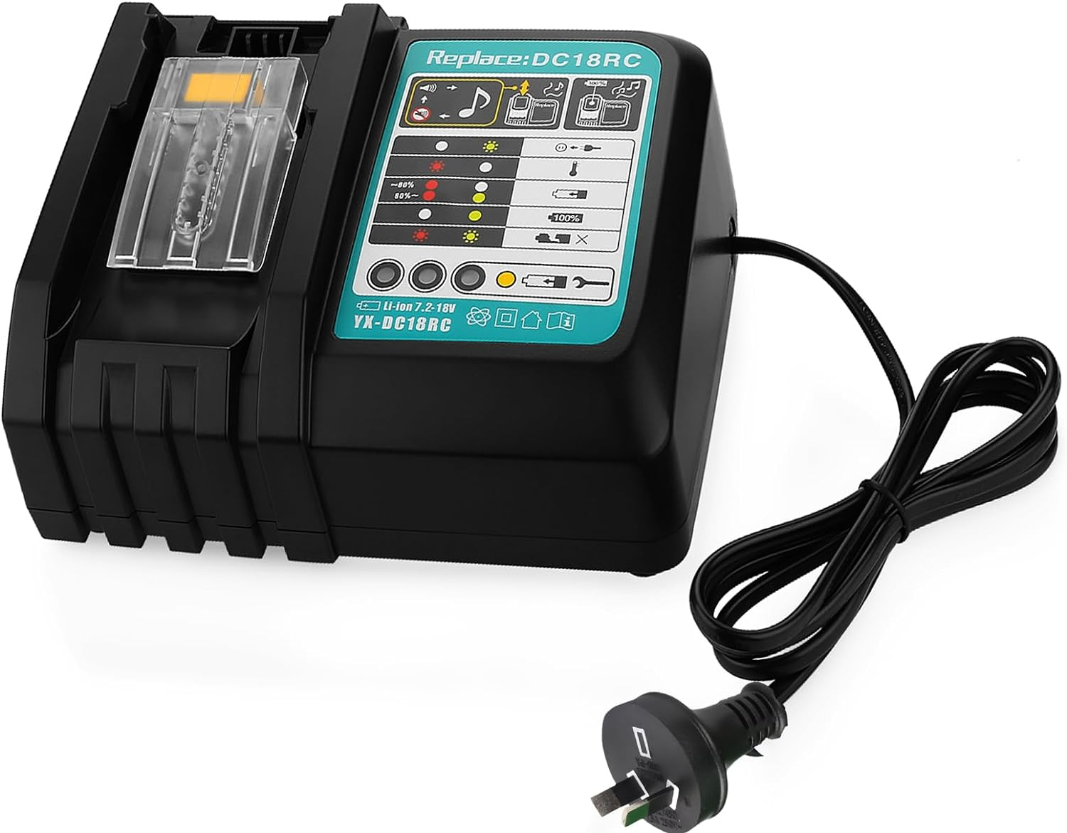 DC18RC DC18RD DC18RA Rapid Battery Charger, Compatible with Makita Tools 14.4V-18V LXT Li-Ion Battery BL1815 BL1820 BL1830 BL1850 BL1860 BL1840 BL1430 BL1415 image number 1