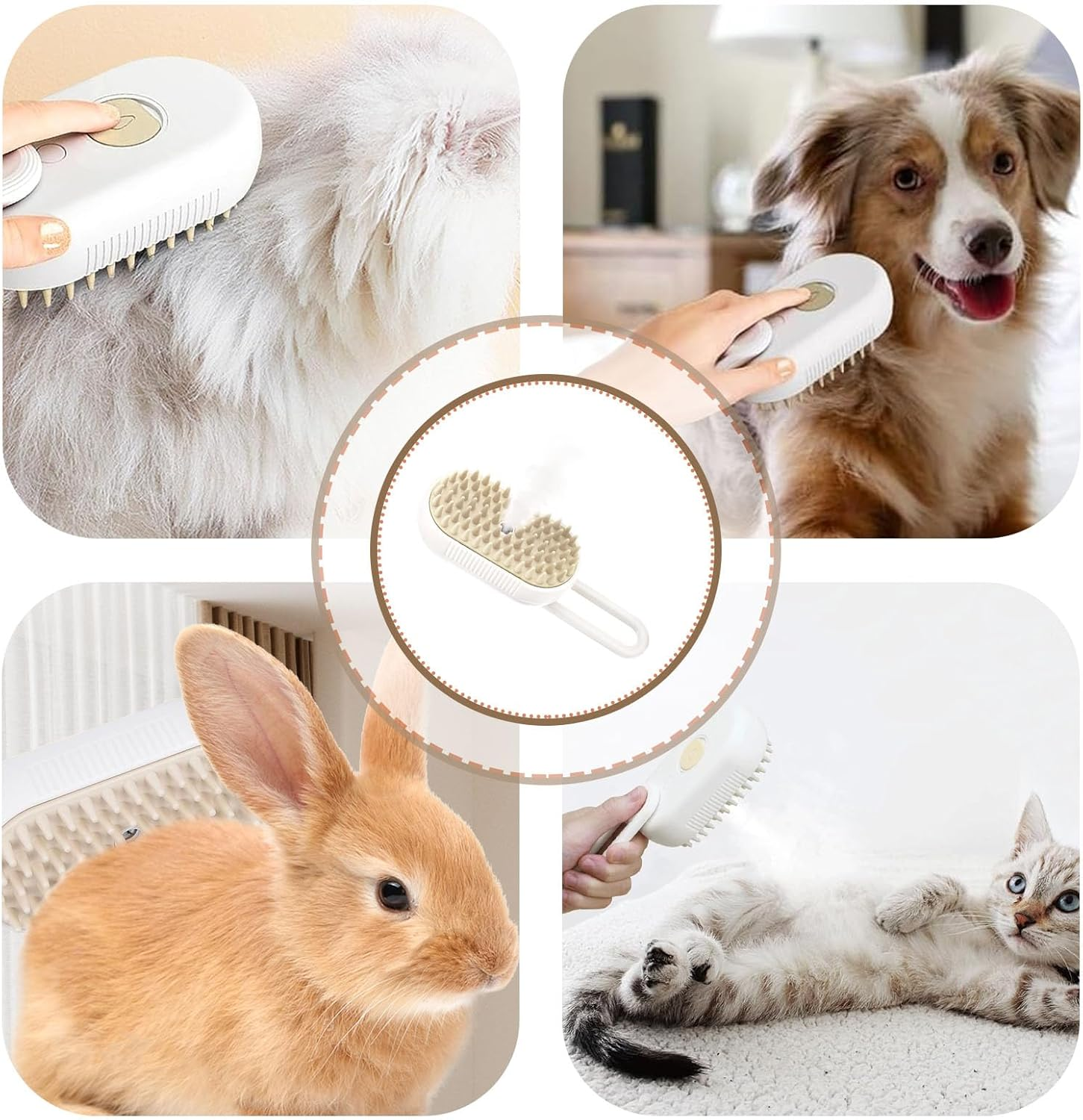 Cat Brush with Steam 3-In-1 Multifunctional Steamy Cat Brush Steam Brush Cat Steamy Brush Cat Care Brush Steam Brush for Cats and Dogs for Hair Removal image number 4