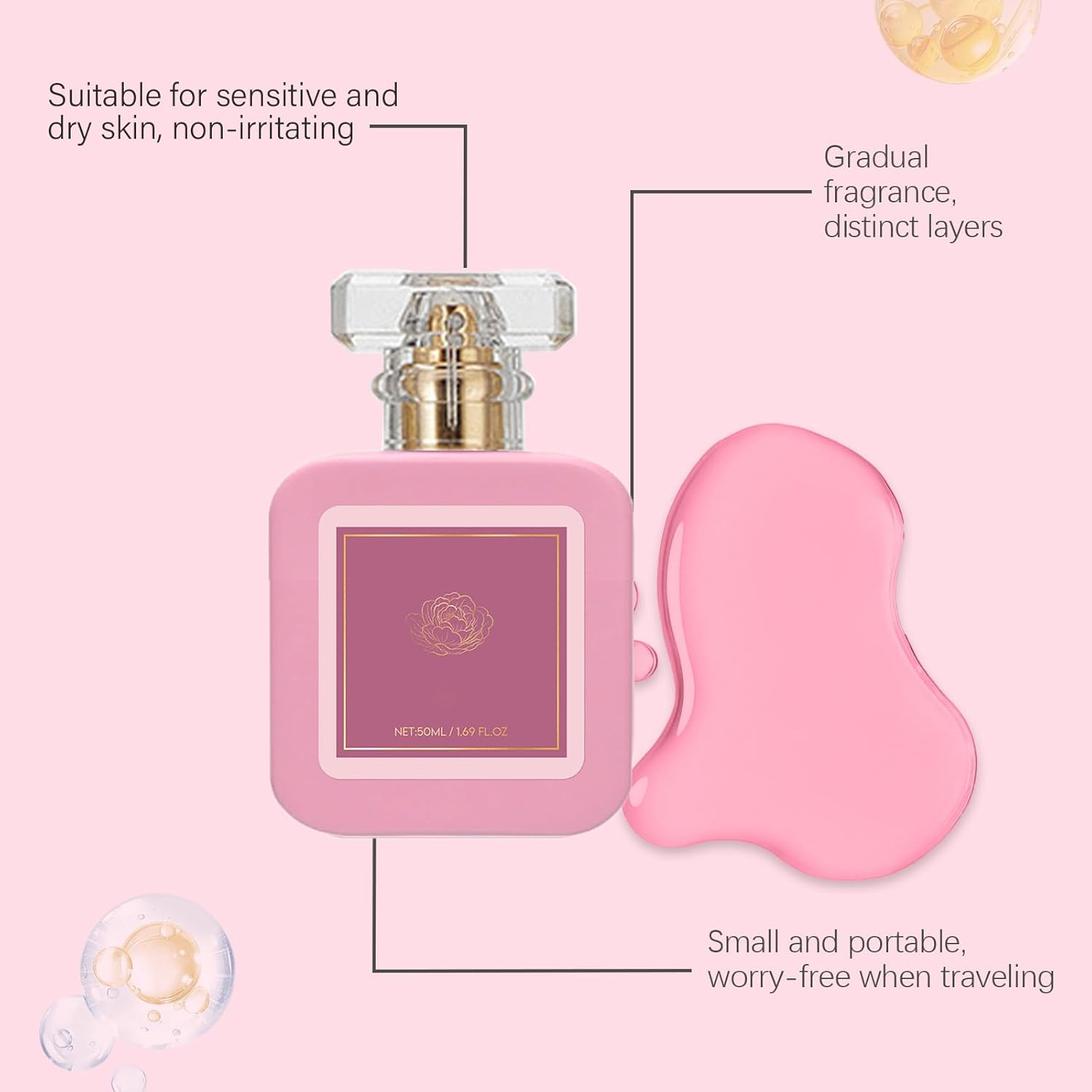Delicate Perfume for Women, Romantic Fragrance with Vanilla & Fruity Scent, Long-Lasting Perfume Spray for Everyday Use, Refreshing & Charming with Strawberry Scent for Women (2Pcs) - 2Pcs image number 6