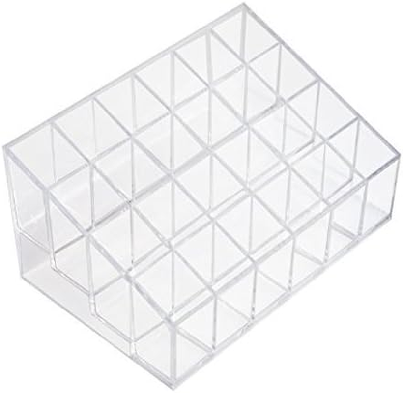 Onwon Transparent Cosmetic Makeup Organizer Clear 24 Lattices Lipsticks Cosmetic Lotion Makeup Organizer Storage Display Holder Stand