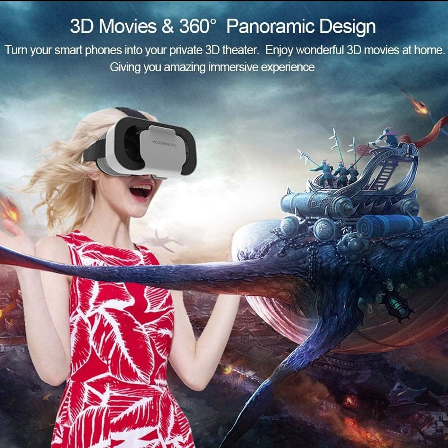 VR Headset Compatible with I Phone & Android Phone-Virtual Reality Headsets VR Cardboard -Mini Exquisite Light Weight- Comfortable New 3D VR Glasses (2 Pack) image number 4