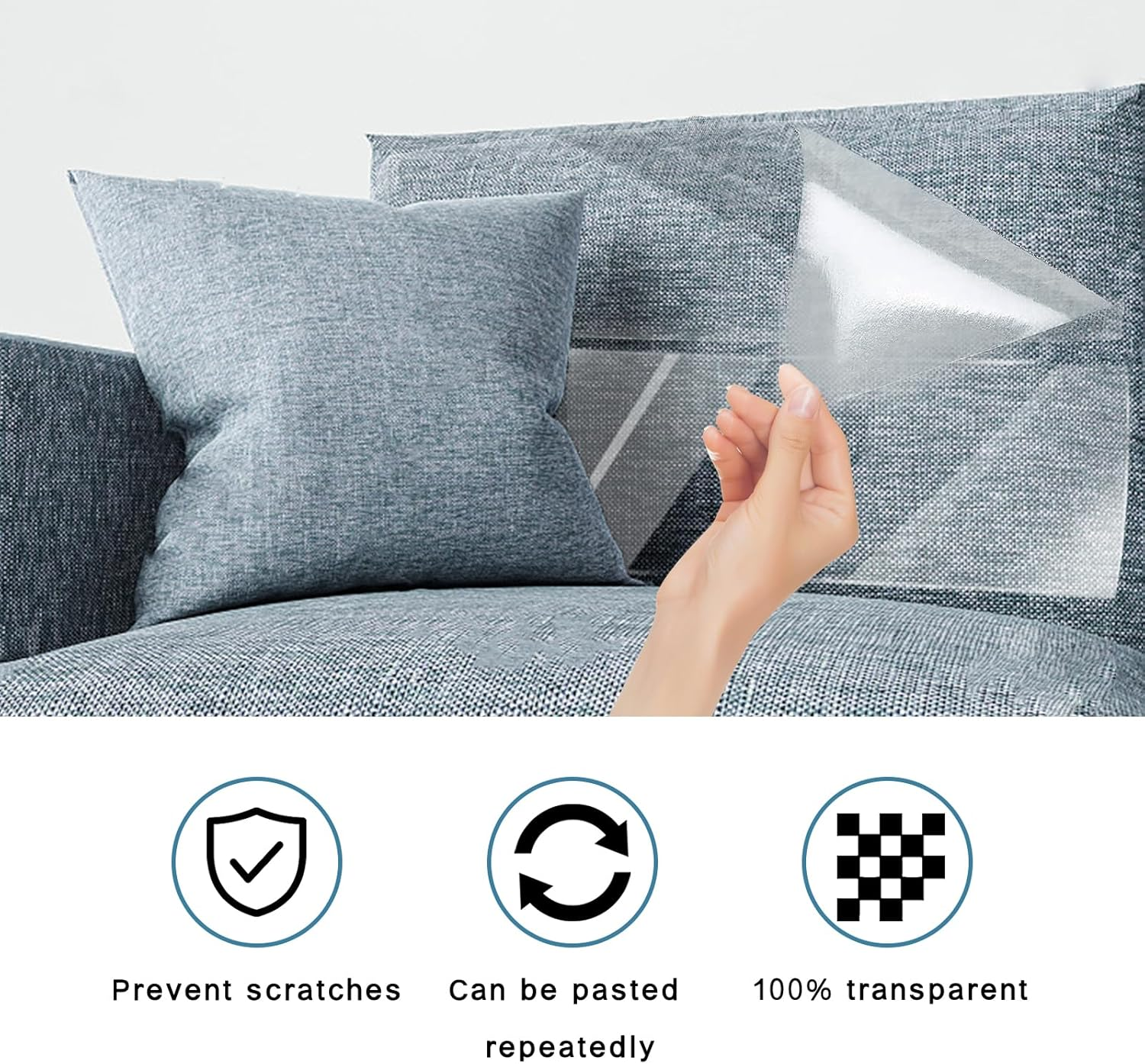 Cat Scratch Protection 3 M with 10 Screws, Scratch Protection Sofa Cat Sofa Transparent Scratch Protection Pad Furniture Protector Cat Furniture Protection Scratch Pads for Cats for Furniture Couch Door Wall Scratch Repellent image number 2