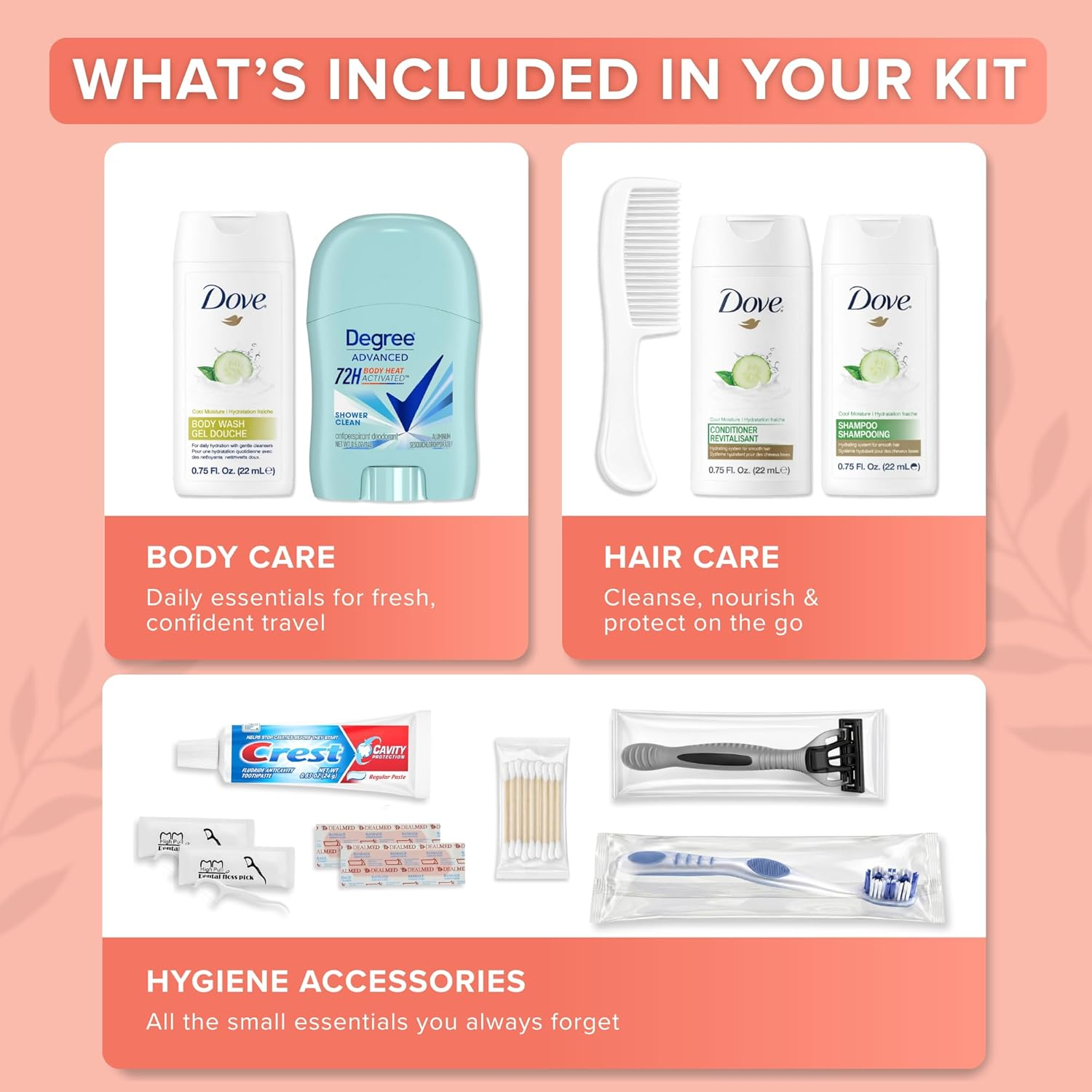 Trektote Travel Toiletry Kit for Women &ndash; 12 Piece Set of Travel Size Toiletries, TSA Compliant, Travel Essentials, Includes Shampoo and Conditioner, Body Wash, Toiletry Bag & More image number 3