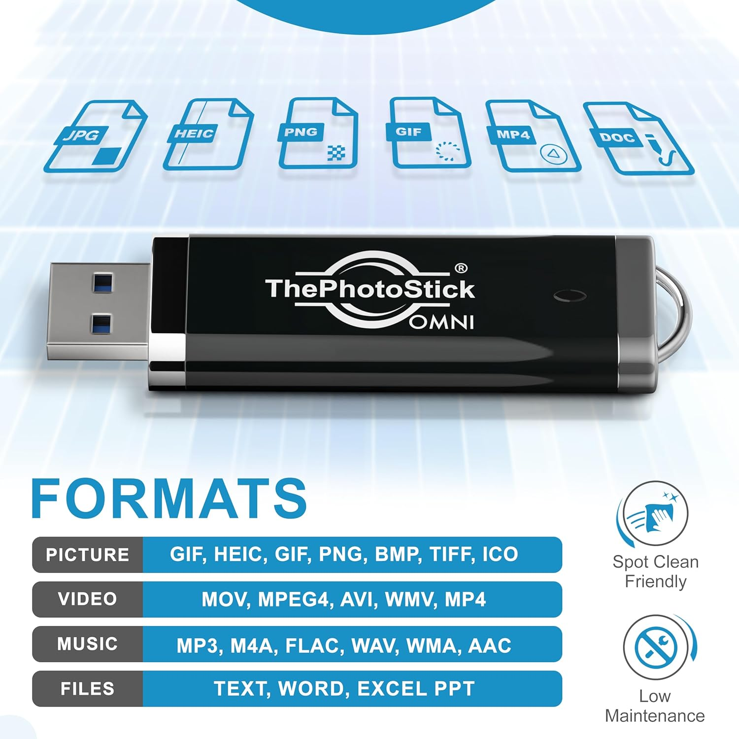 Thephotostick&reg; Omni 128GB - Secure Photo & Video Backup and Transfer | Digital File Organization | USB & Multiport Connection for Phones, Tablets and Computers | Portable Memory | External Storage image number 1