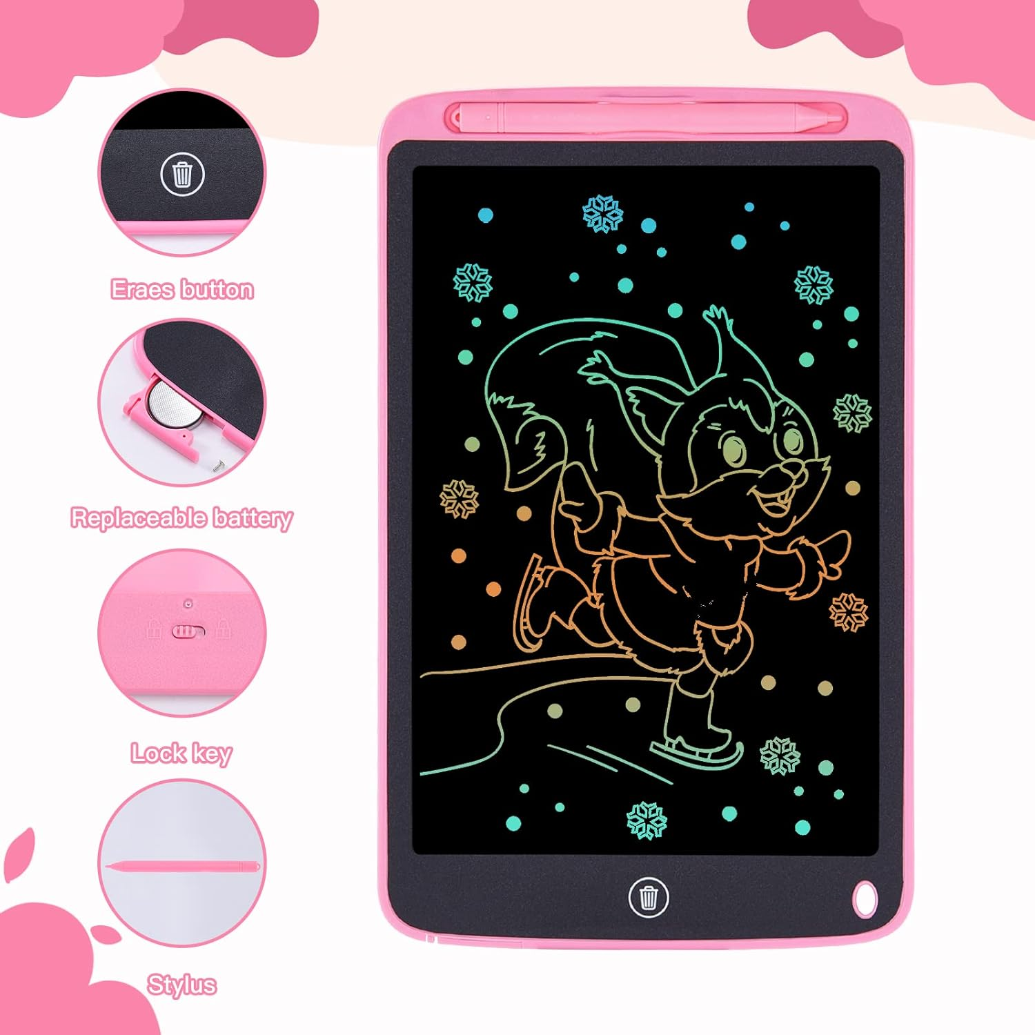 Blueswan Kids Toys, 10Inch Colorful Doodle Board, Drawing Pads for 2 3 4 5 6 7 8 Years Old Boys Girls Gifts, Birthday Party School Gifts for Kids, Toddlers Travel Games Activity Learning Toys image number 3