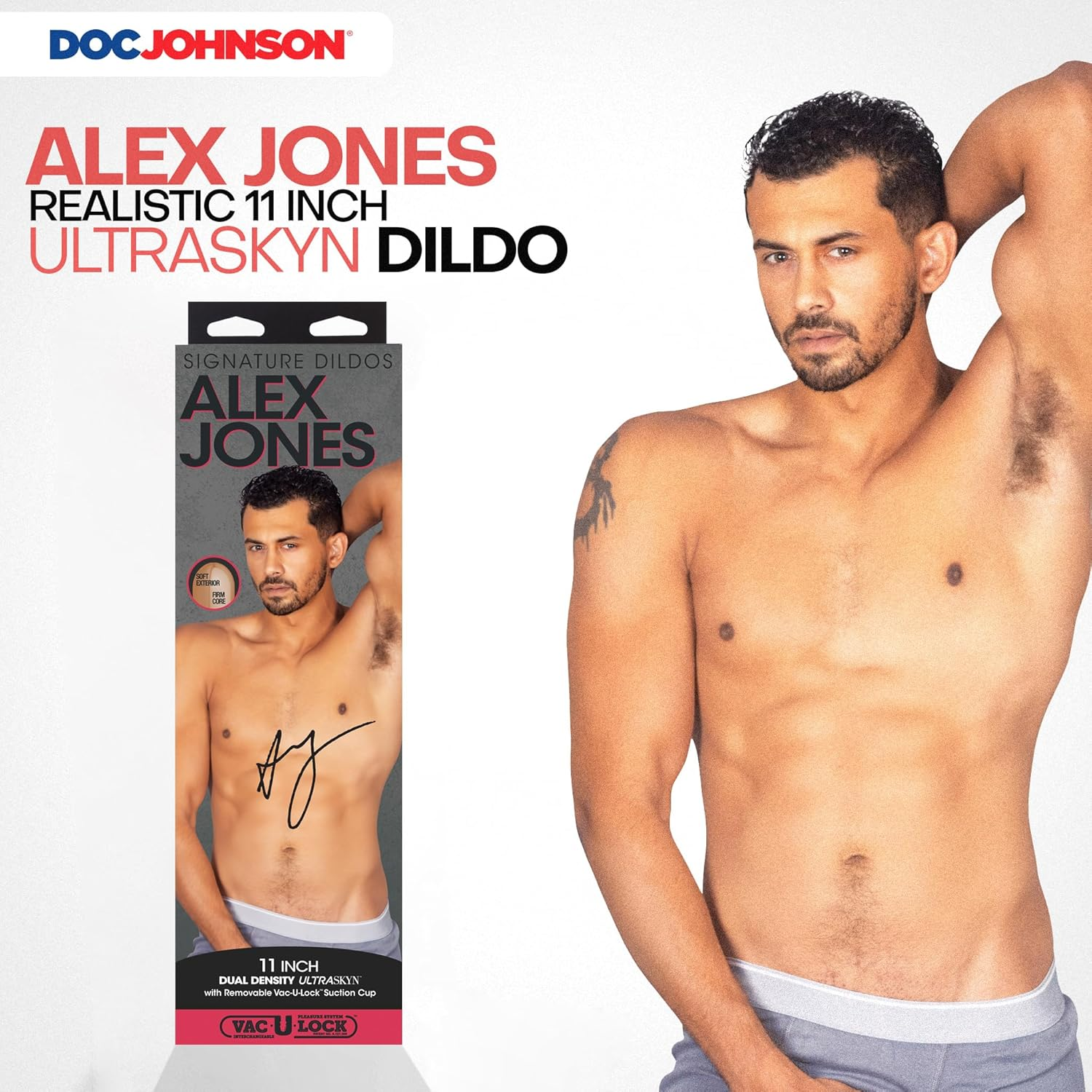 Signature Cocks - Alex Jones - 11 Inch Ultraskyn Cock with Removeable Vac-U-Lock Suction Cup image number 2