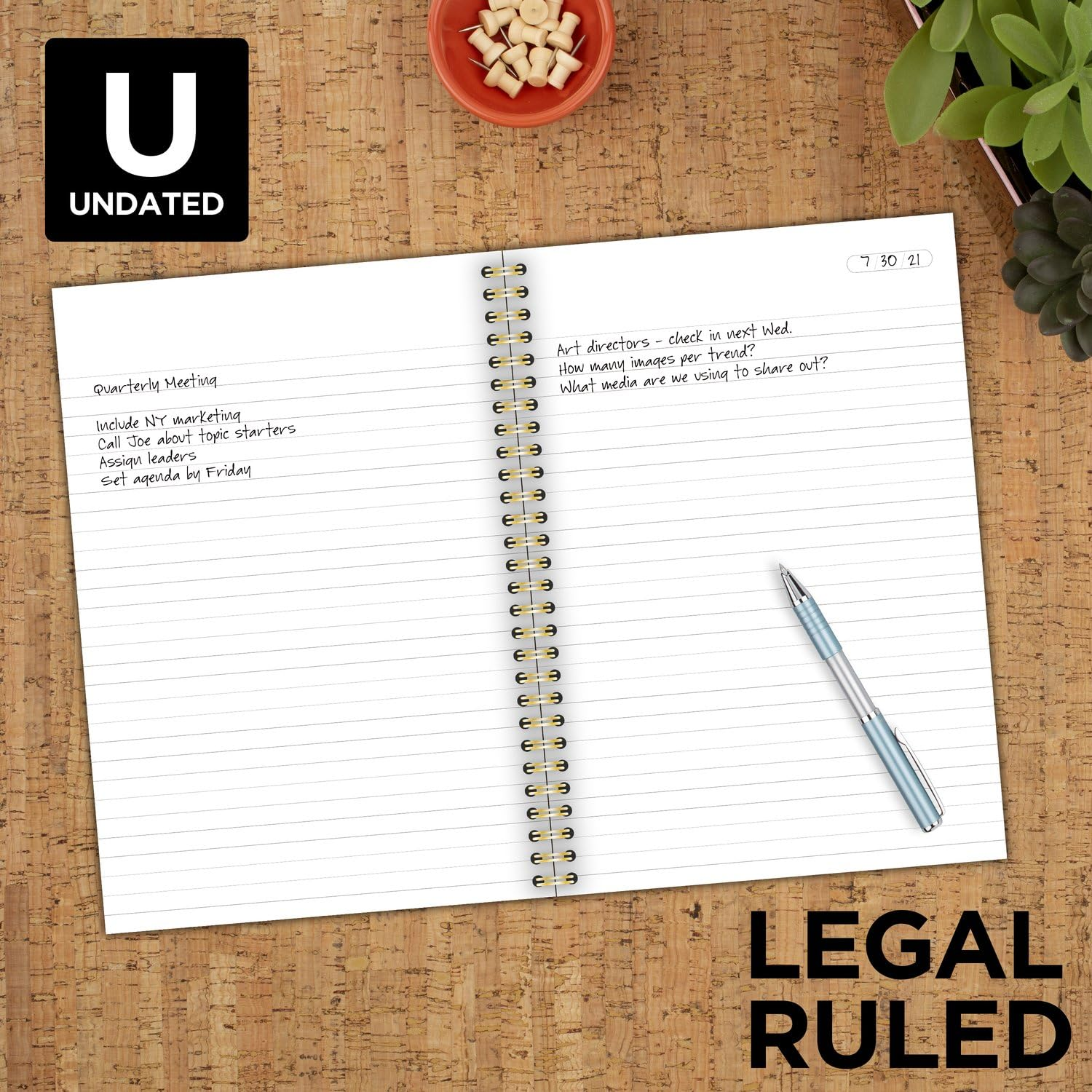 Cambridge Mead Meeting Notebook/Journal, Purple, 80 Twinwire Sheets, 9 1/2" X 7 1/4" Inches (49556) image number 6