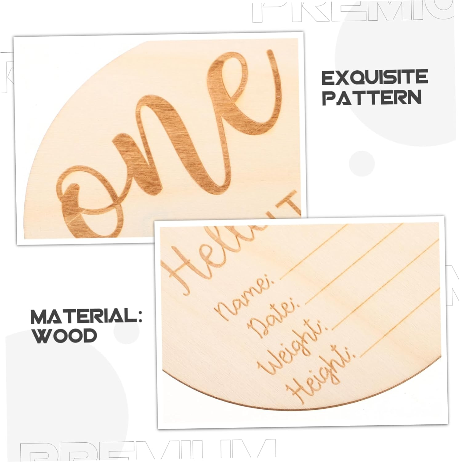 Toyvian 12Pcs Wooden Photo Props Milestone Signs Monthly Growth Tracking Cards Newborn Announcement Arrival Sign Wood Cards image number 5