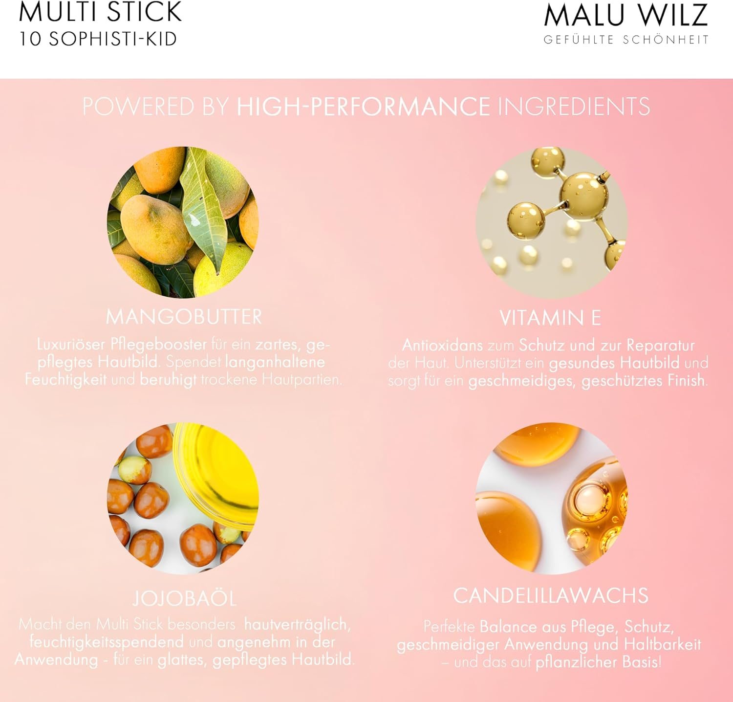 Malu Wilz Multi Stick No. 10 for Cheeks & Lips I Creamy Makeup Stick with Mango Butter, Vitamin E & Jojoba Oil I Natural Blush & Lip Tint I Smudge-Proof Long Lasting I for All Skin Types image number 2