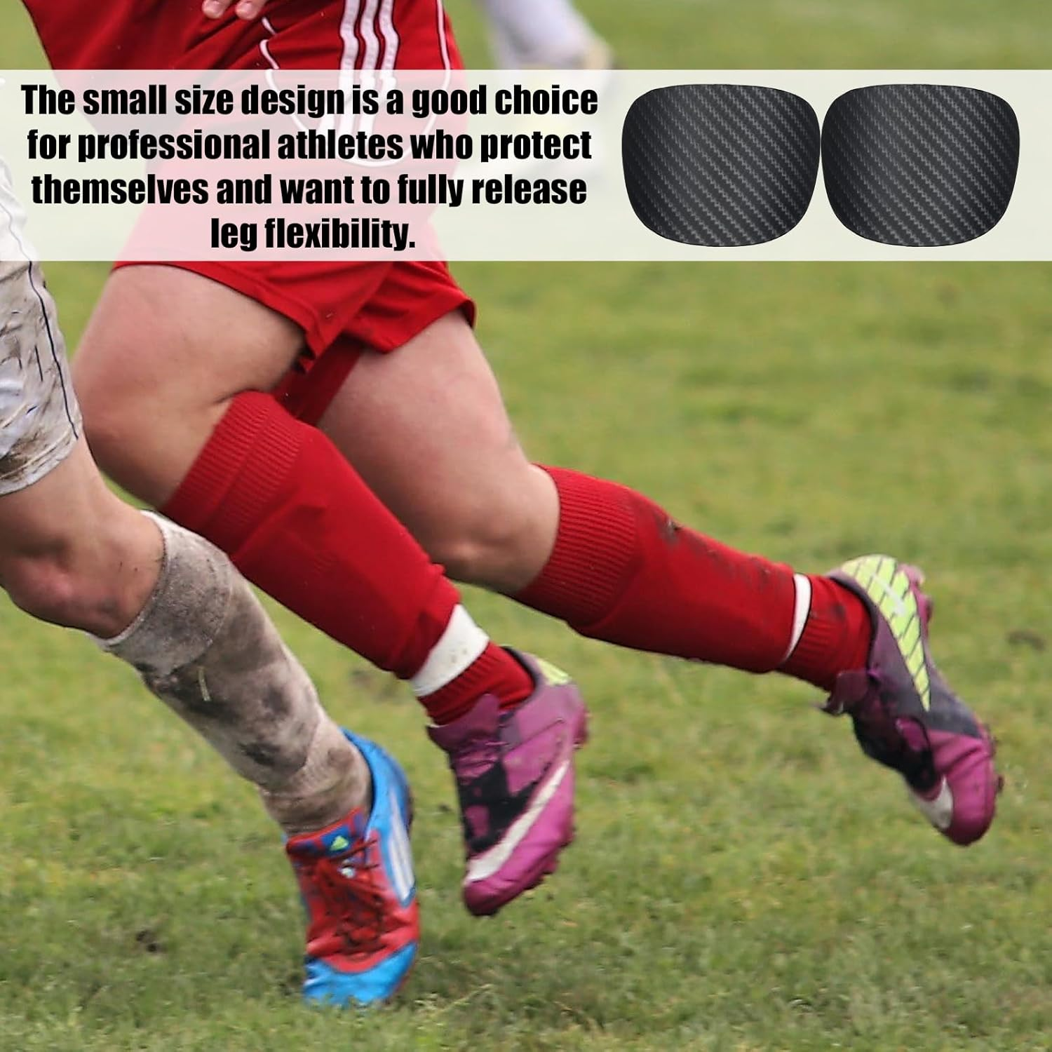 2Pcs Mini Soccer Shin Guards, 2.75X2.36 Inch Extra Small Football Shin Pads Youth & Adults Protective Equipment for Boys Girls Kids Women Men (Dark Grey) image number 3