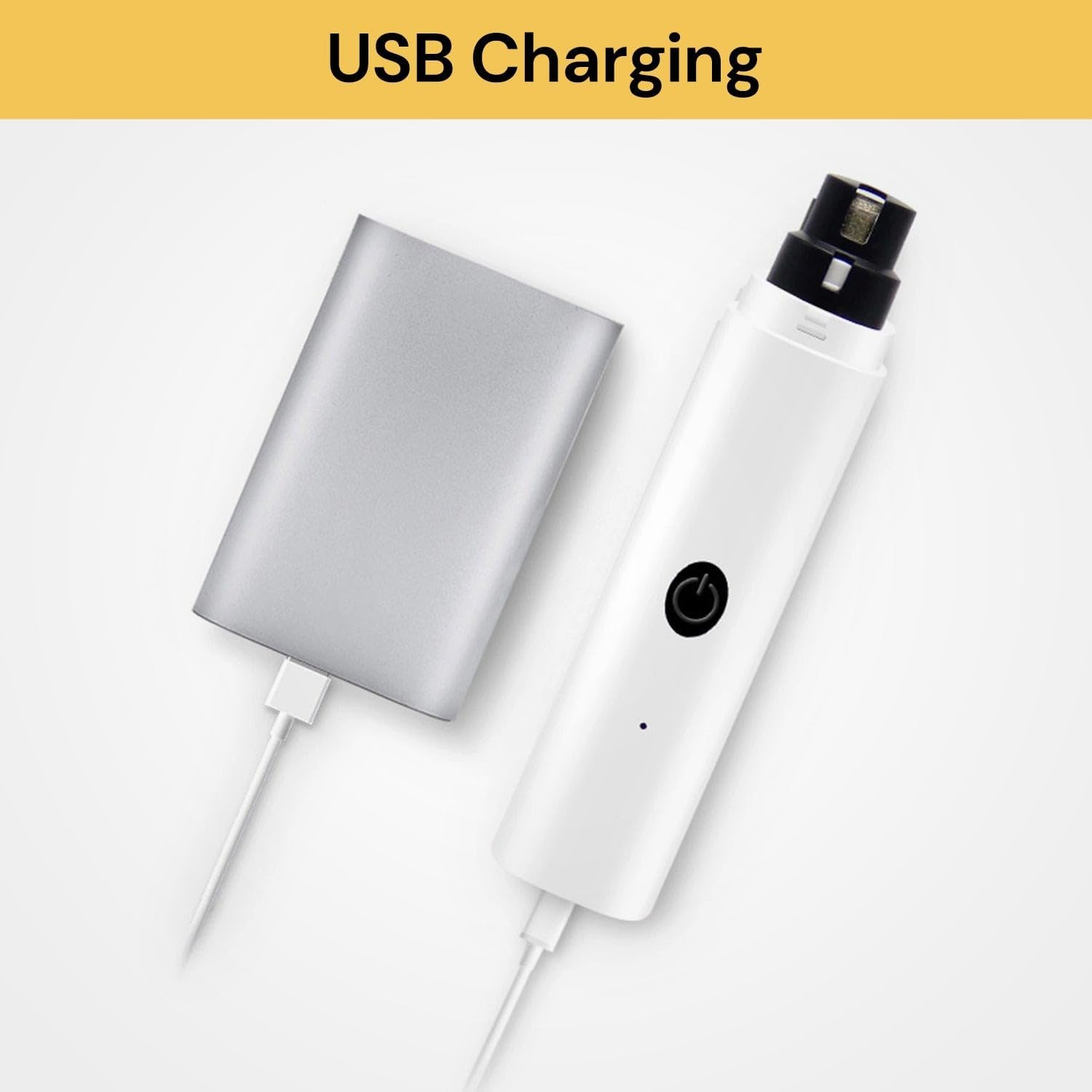 EZONEDEAL Dog Nail Grinder with LED Light, Electric Rechargeable Dog Nail Trimmer with Quiet 2 Speeds, Nail Filer, Pet Painless Grooming Paws Nail Clipper for Large Medium Small Dogs Cats (White)