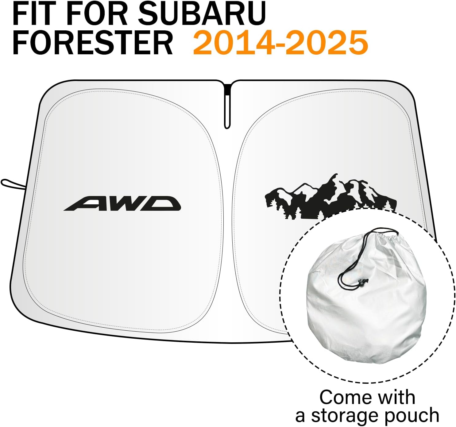 For Subaru Forester Sun Shade 2014-2024 2025, Car Front Window Covers Sun Visor Protector, Foldable Blocks UV Rays Windshield Sunshade for Subaru Forester Accessories image number 5