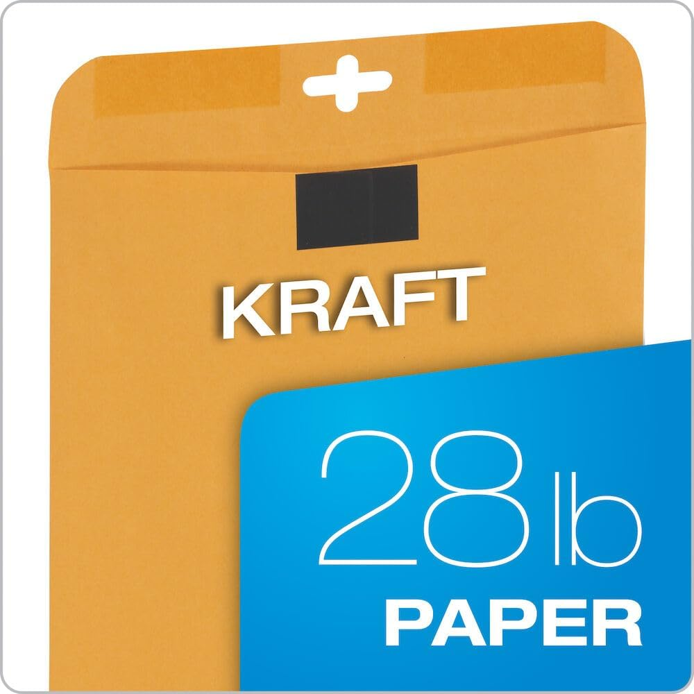 Quality Park Postage Saving Clearclasp Kraft Envelope, 97, Cheese Blade Flap, Clearclasp Closure, 10 X 13, Brown Kraft, 100/Box image number 3