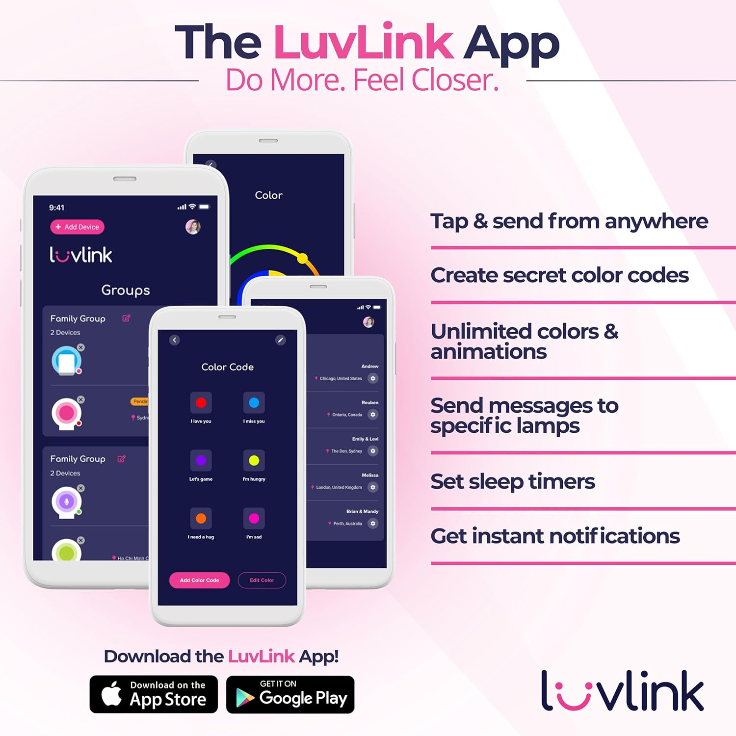 Luvlink Friendship Lamp V2 Extended Wifi Range - Simple Bluetooth Setup (Single) image number 3