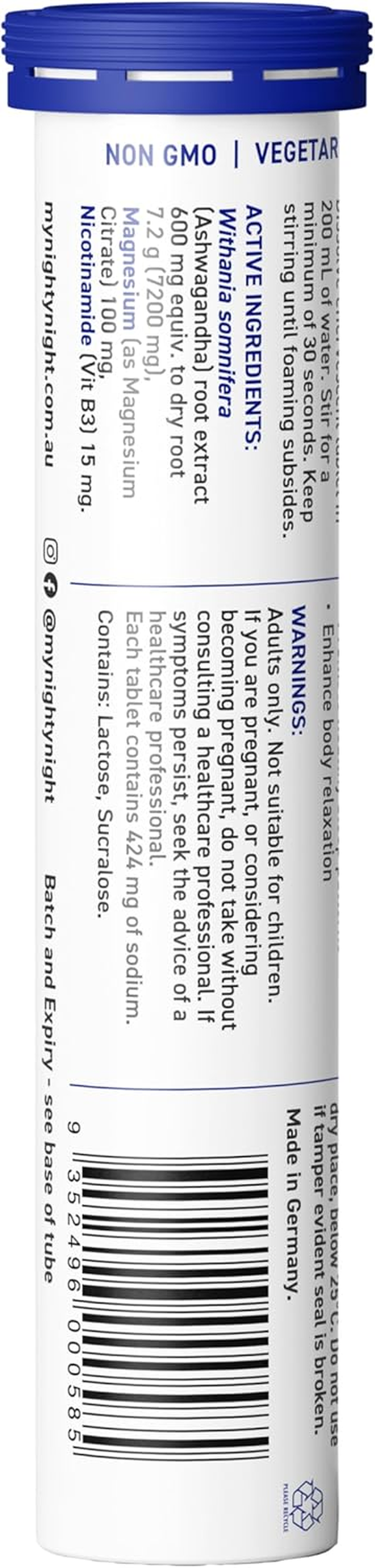 Nighty Nighty Sleep Effervescent Elderberry Flavour 14 Tablets image number 3