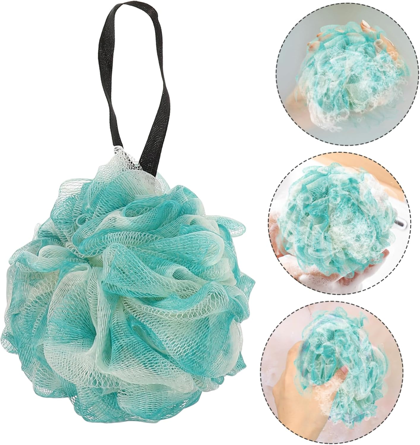 HAPINARY 4Pcs Bath Ball Soft Pe Exfoliating Shower Loofah for Gentle Cleansing for Grey image number 5
