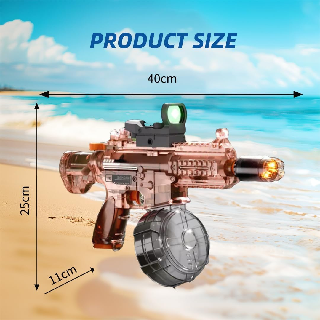 2025 Upgraded Electric Water Gun, Long Range Automatic Water Blaster with LED & Fast Charging, Durable Outdoor Super Soaker for Kids Adults (Electirc Water Gun-M416) image number 5