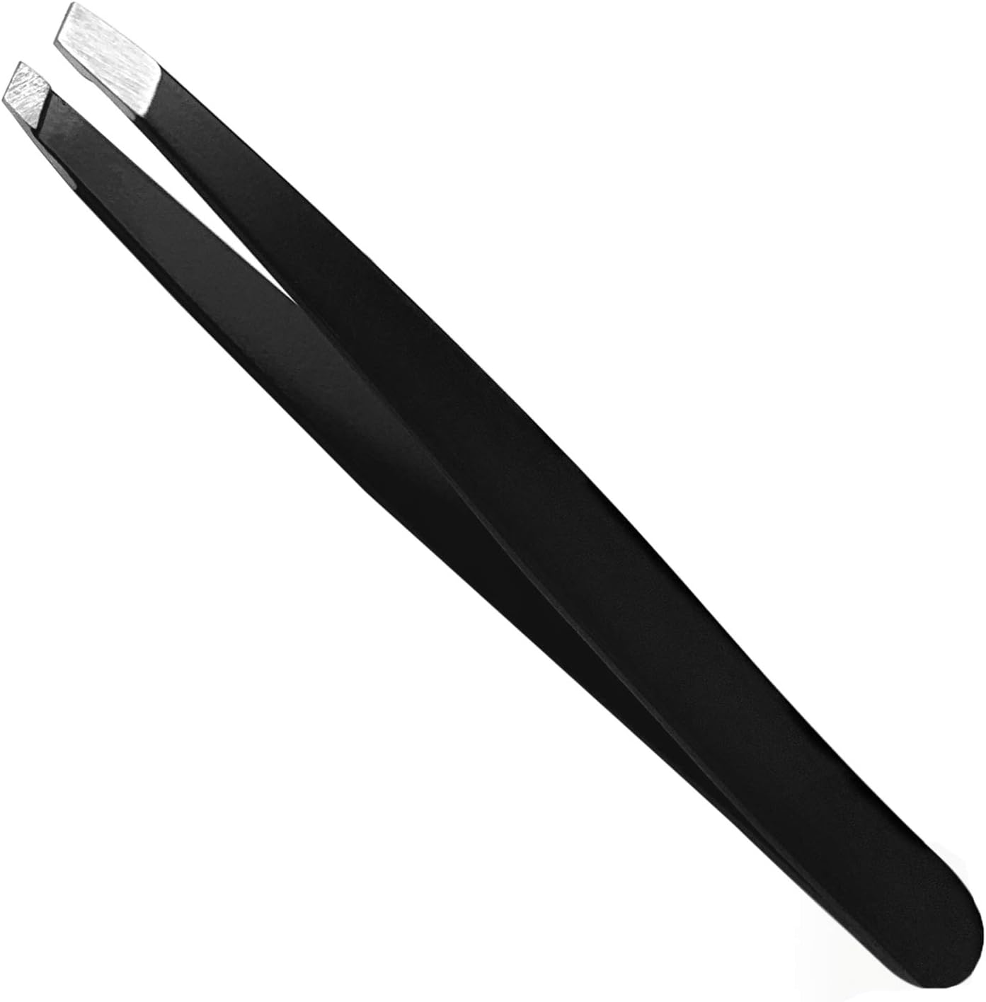 TRIXES Tweezers - Slant Tip - Stainless Steel - Matte Black