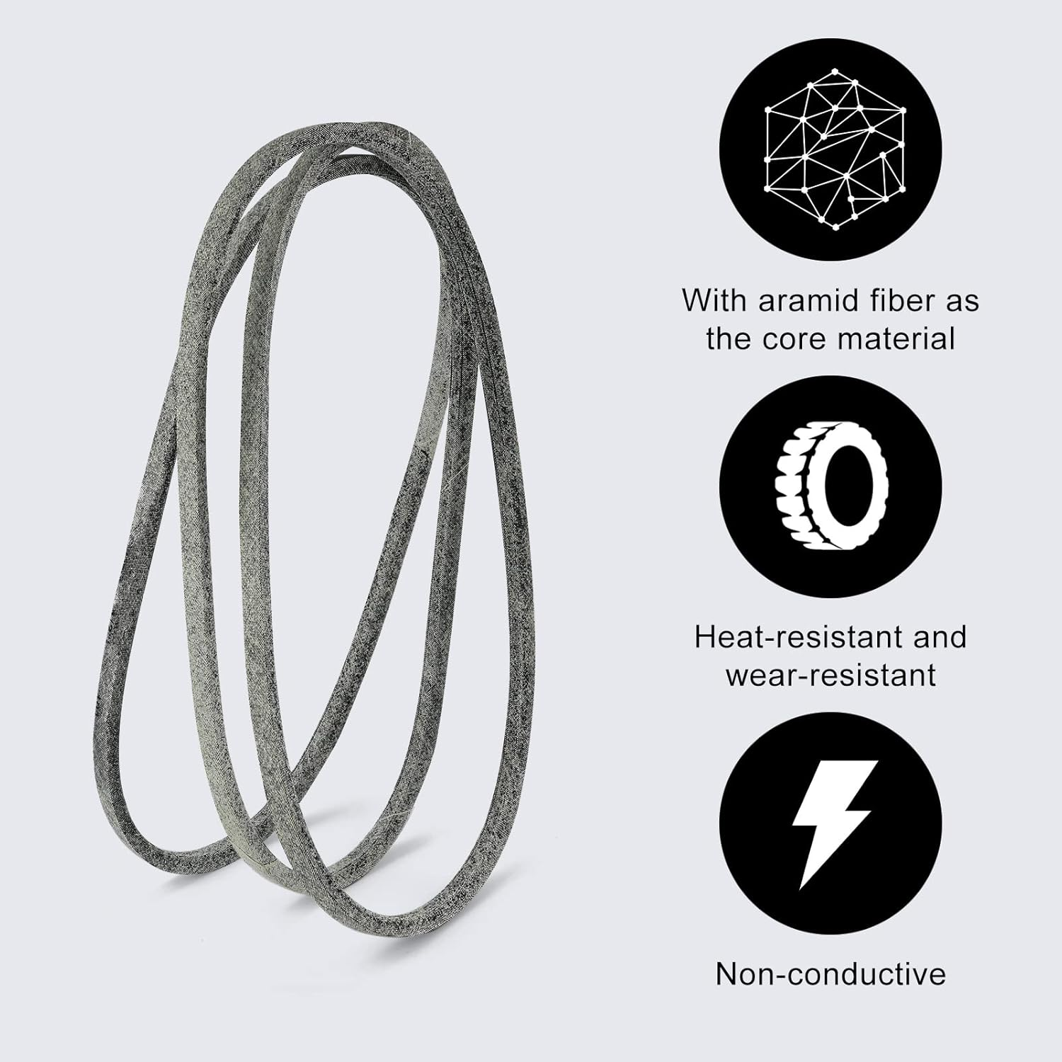 2Pcs 42In Lawn Mower Deck Belt, Heavy Duty Lawn Mower Deck Belt Compatible with John Deere Lawn Mower Replaces Part Number GX20072 Deck Drive Belts Compatible with 100 D100 E100 Series image number 2