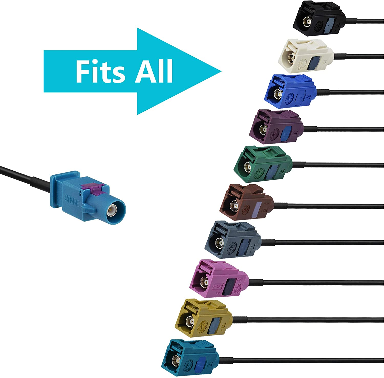 Bingfu Fakra Z Female to Male Vehicle Antenna Extension Cable 5M 16.5 Feet for Car Stereo Android Head Unit GPS Navigation FM AM Radio Sirius XM Satellite Radio 4G LTE TEL Telematics Bluetooth Module image number 3