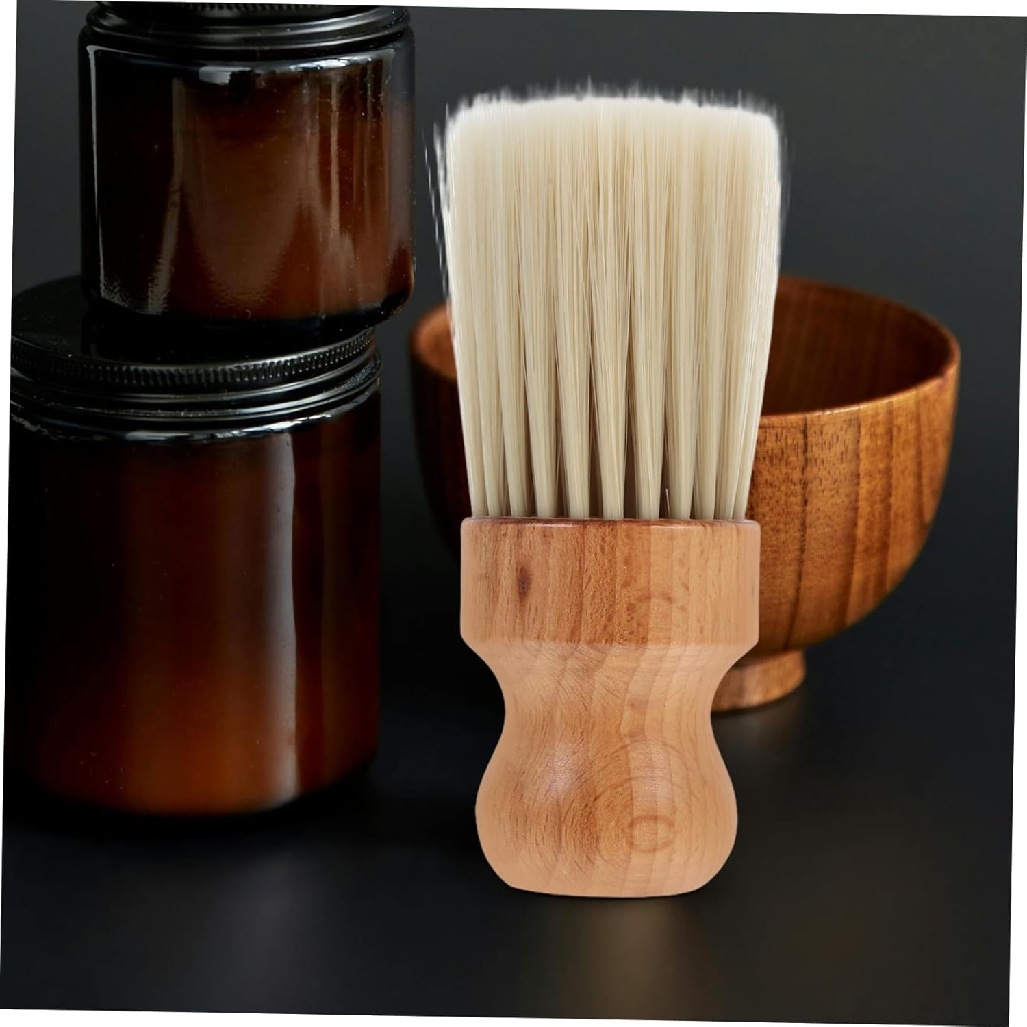 Outanaya Beech round Hair Brush Professional Barber Hair Cleaning Brush for Travel Smoothing Detangling image number 4