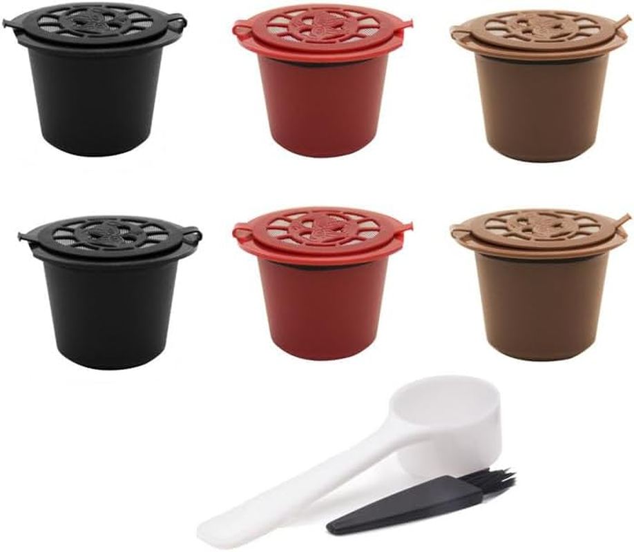 6PCS for Nespresso Maker Machine Refillable Reusable Coffee Filter Capsule Pods image number 6
