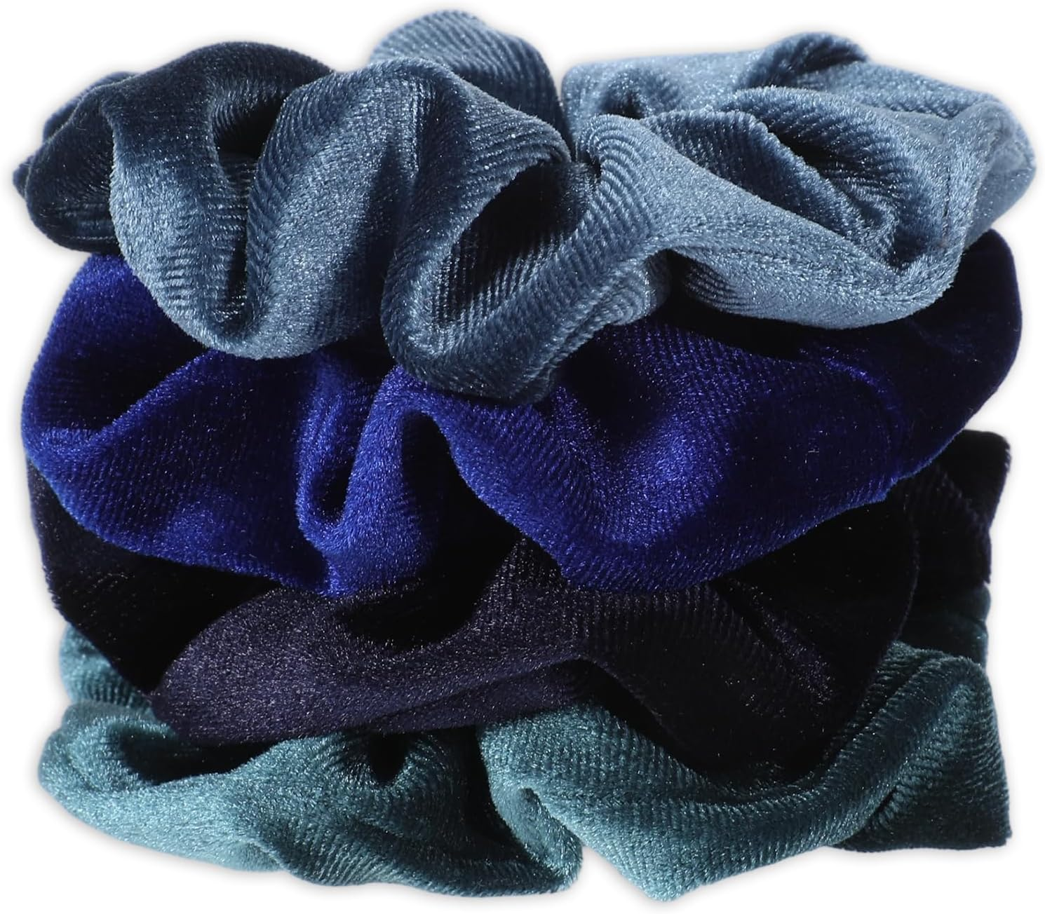Hair Bobbles for Women, Pack of 4 Scrunchies, Velvet, Soft Elastic Hair Bands, Fashionable Braid Elastics, Ponytail Holder, Hair Accessories for Teenagers, Women, Carnival (Dark Colours) image number 6