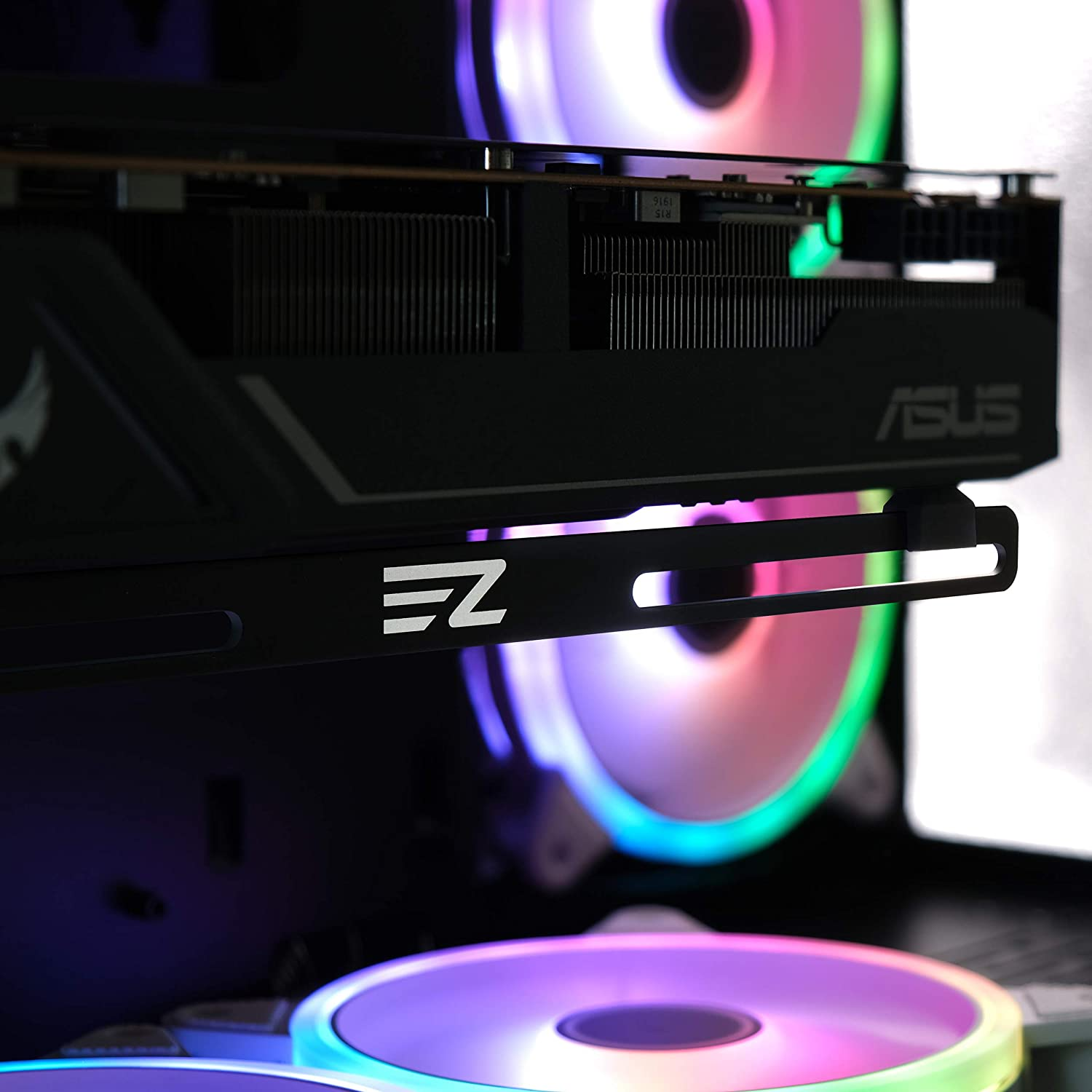 EZDIY-FAB GPU Bracket,Graphics Card Brace Support,Video Card Holder,Gpu Holder for Custom Desktop PC Gaming-3Mm Aluminum-Black image number 5