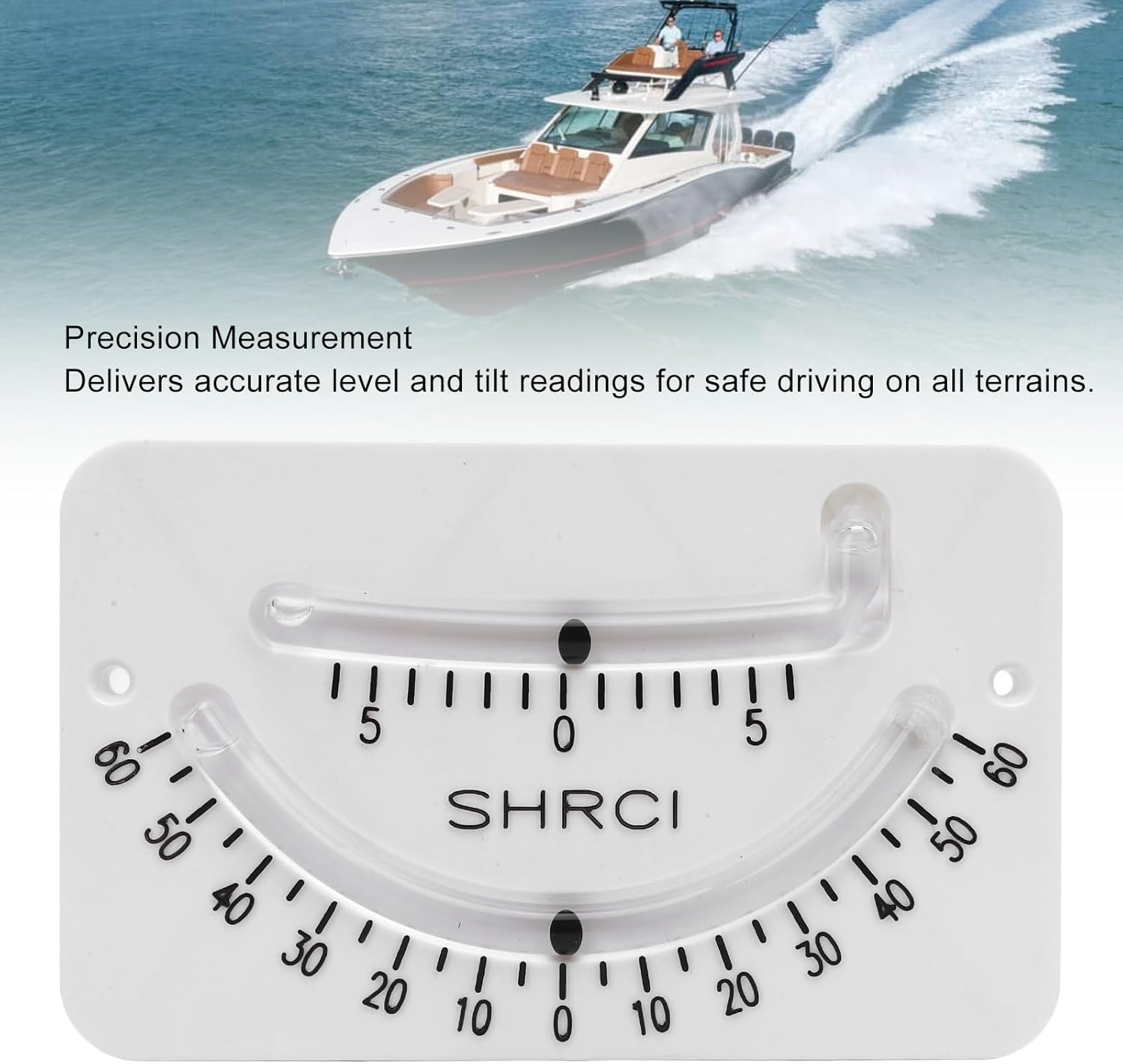 Car Inclinometer Gauge, &plusmn;6&deg; &plusmn;45&deg; Dual Scale Inclinometer Level Gauge for off Road Vehicle Truck RV Trailer Boat, Accurate Measurement Inclinometer image number 4
