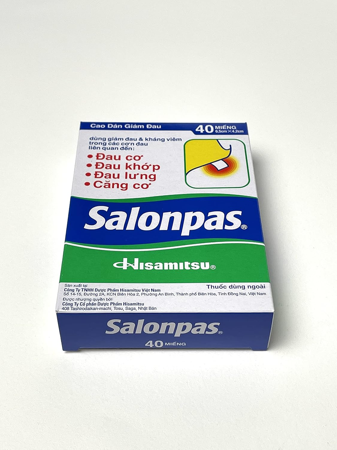 Salonpas Heat Patch 40 Patches Herbal Menthol Self Adhesive Medical Plaster Pain Relief Patch for Sore Muscles image number 1