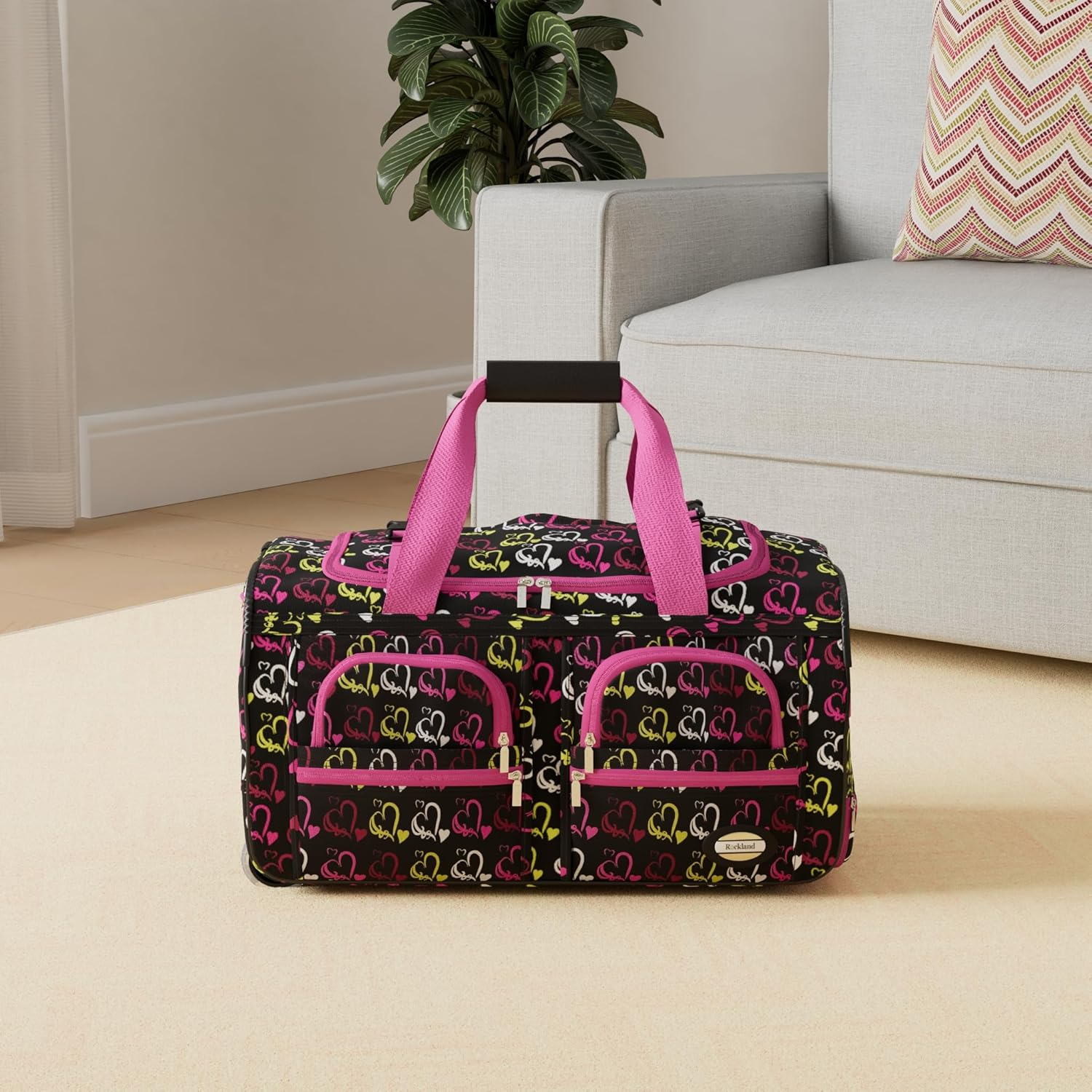 Rockland Melbourne Hardside Expandable Spinner Wheel Luggage, HEART1, 22", Melbourne Hardside Expandable Spinner Wheel Luggage image number 3