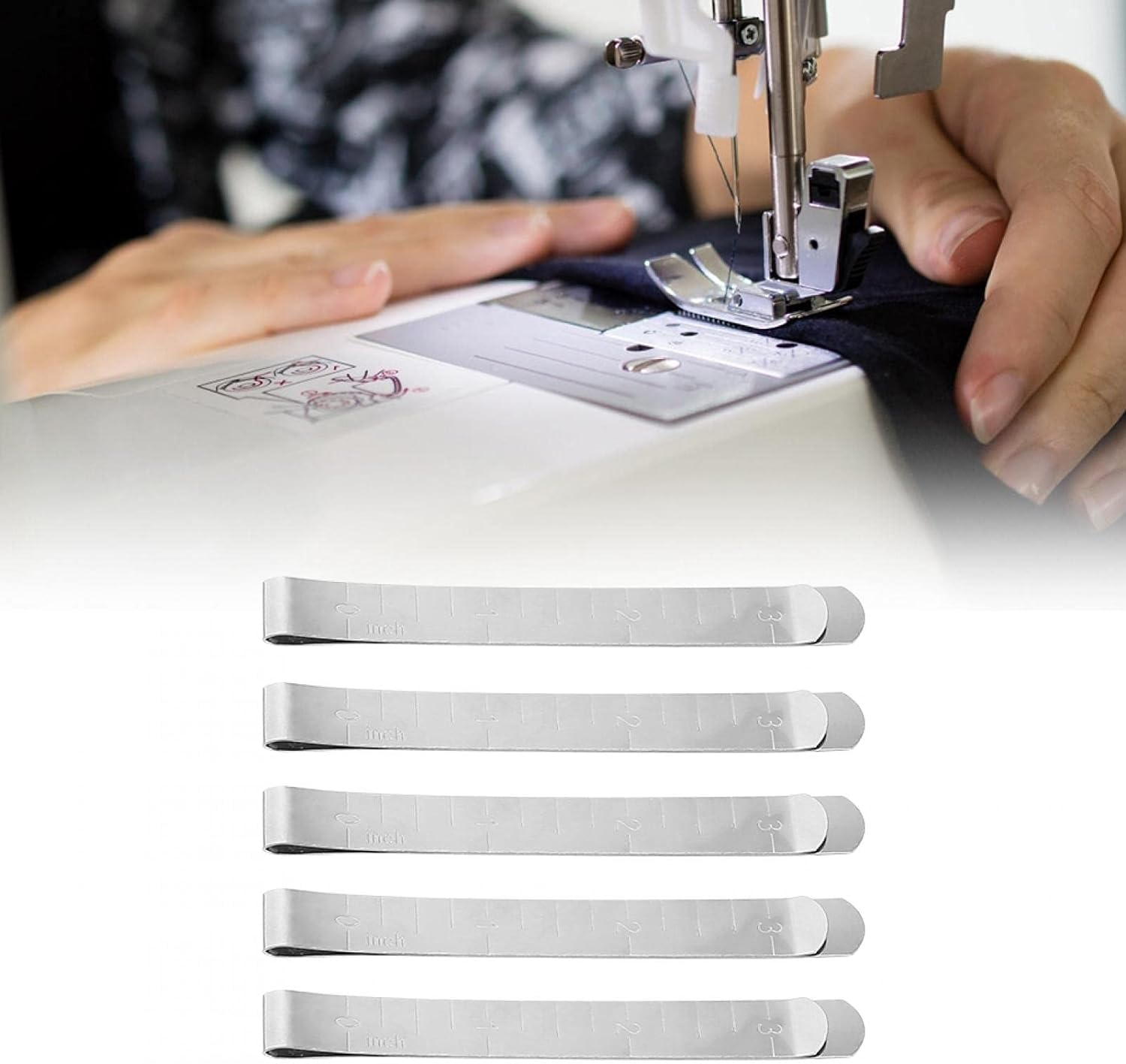 LYSAIMG 10 Pcs Sewing Clip,Stainless Steel Hem Clips with Scale,Marker Clips for Sewing Projects Quilting Accessories image number 6