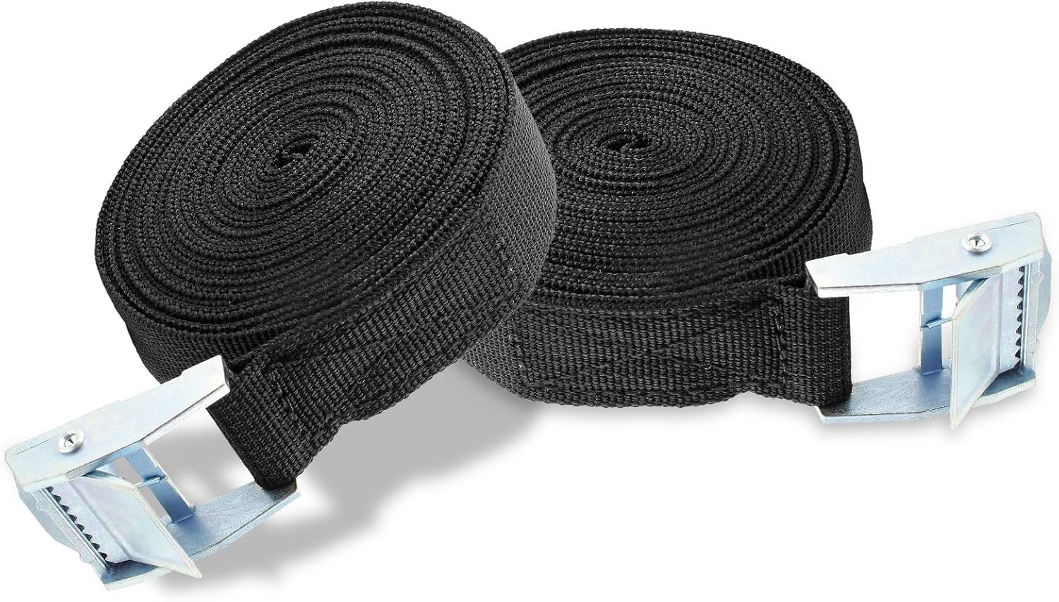 Uenhoy 4 Pack 3.28Ft (1M) Cam Buckle Tie down Straps Heavy Duty Lashing Straps Black Nylon Tie-Down Straps with Lock Buckle, up to 600Lbs, 3.28' X 1"