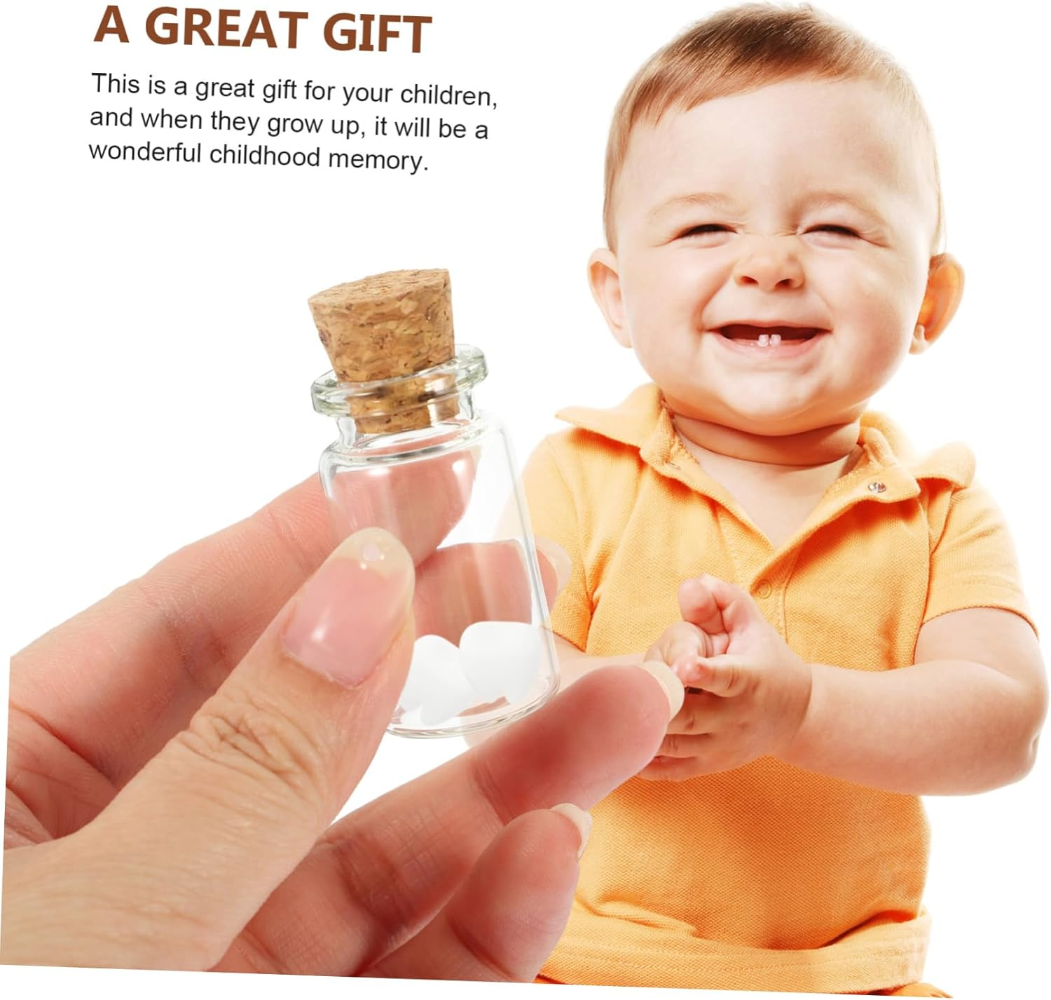 IMIKEYA Baby Tooth Holder and Fetal Hair Storage Box Set, Small Keepsake Organizer for Newborns, Kids Tooth Collection Case Random Sticker Design, 3Pcs Memorial Storage Kit