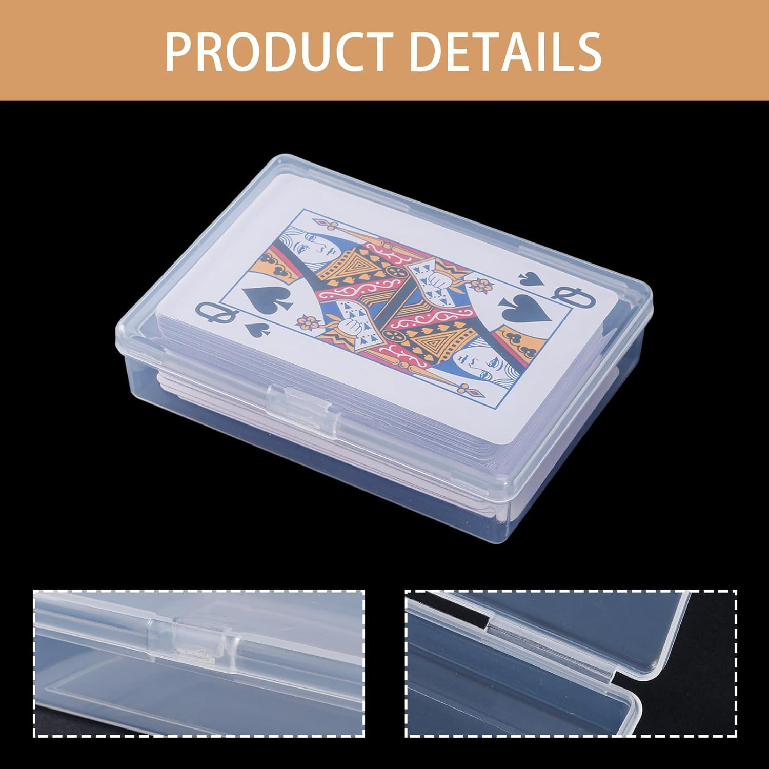 Playing Deck Cases, 8PCS Empty Box Holder Storage Case, Trading Card Organizer Snap Closed for Gaming Cards, Bank Business Card (Transparent) image number 5