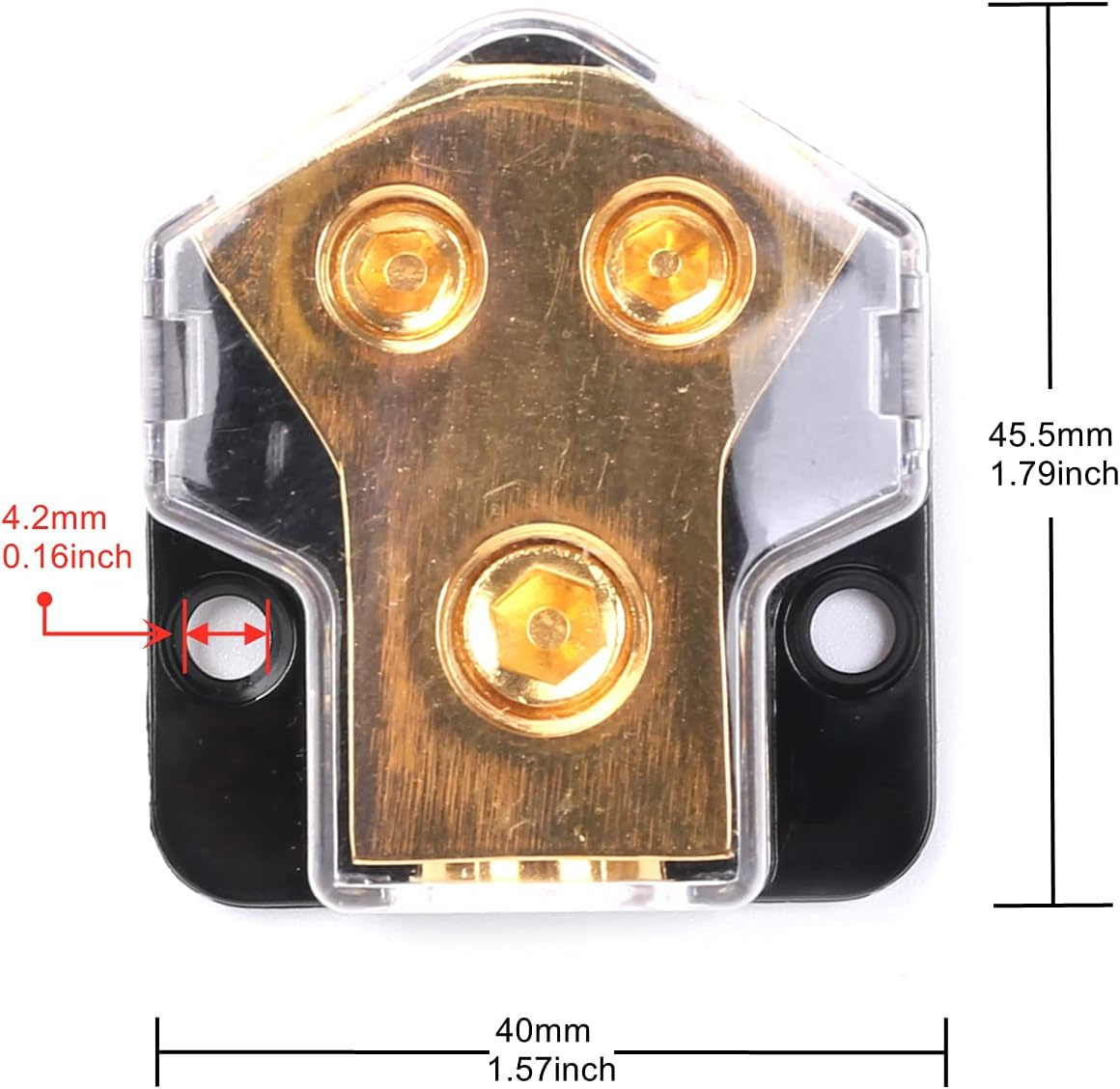 Amp Power Distribution Block 2 Gauge in 4 Gauge Out for Car Audio Splitter Ground Distribution Connecting Block