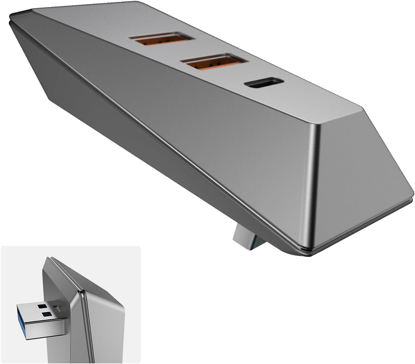 Tesla USB Hub, USB 3.0 Data Transfer, Type-C and USB Ports, Compact Design (Glovebox Hub, Horizontal Plug - 3(21-23) & Y(21-24)) image number 1