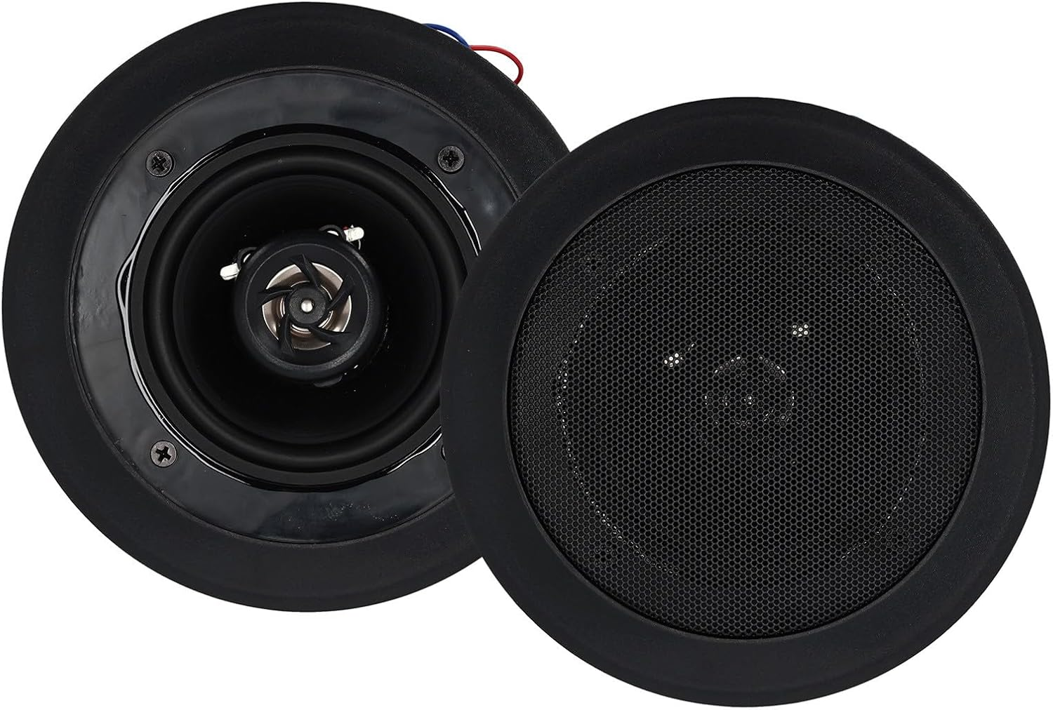 Rockville CC4T White, 4 70V In-Ceiling Speaker, Paintable Flush-Mount Grill, Swivel Tweeter, 8-Ohm Compatible, Perfect for Restaurants, Offices, and Commercial Audio