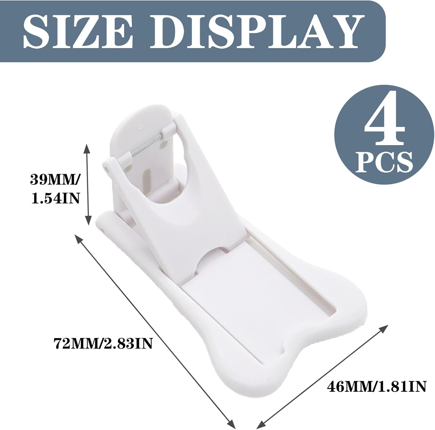 4PCS Baby Safety Locks for Sliding Doors, Windows, Cabinets & Closets, Easy Installation, Adhesive, Versatile Design, Damage-Free Removal, Childproofing Solution for Home image number 5