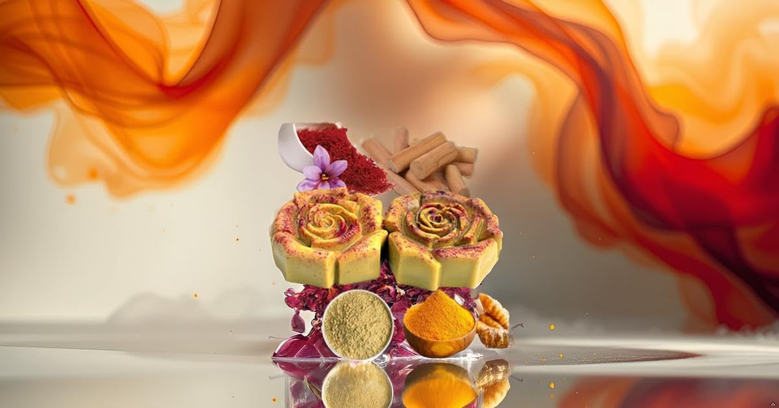 The Bath Stories Handmade Saffron Sandalwood Organic Ubtan Bath Soap 100 Gms.(Pack of 2) image number 6