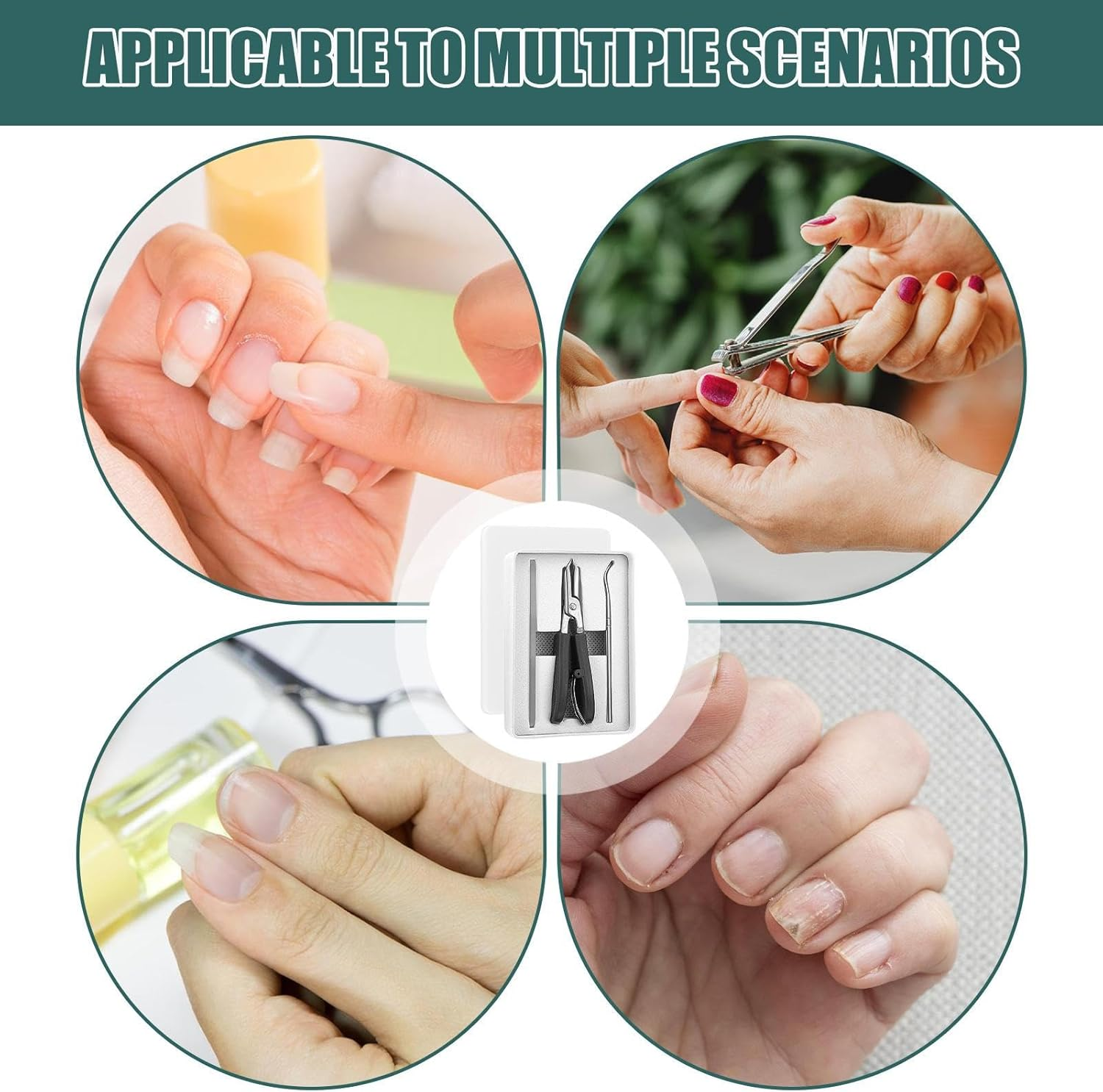 Curved Toenail Clippers - Wide Jaw Beveled Edge Toenail Trimmer | Anti-Slip Ergonomic Slant Trimming Tool, Precision Trimmer Manicure Set for Travel Home Salon Use image number 6