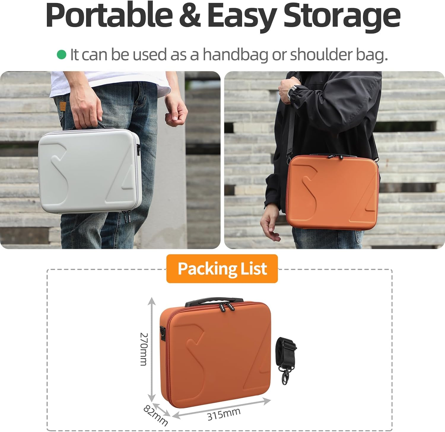 Carrying Case for DJI Flip, Portable Travel Shoulder Bag for DJI Flip Accessories, Fits RC 2/RC-N3 Remote Controller (Black) - Grey image number 5