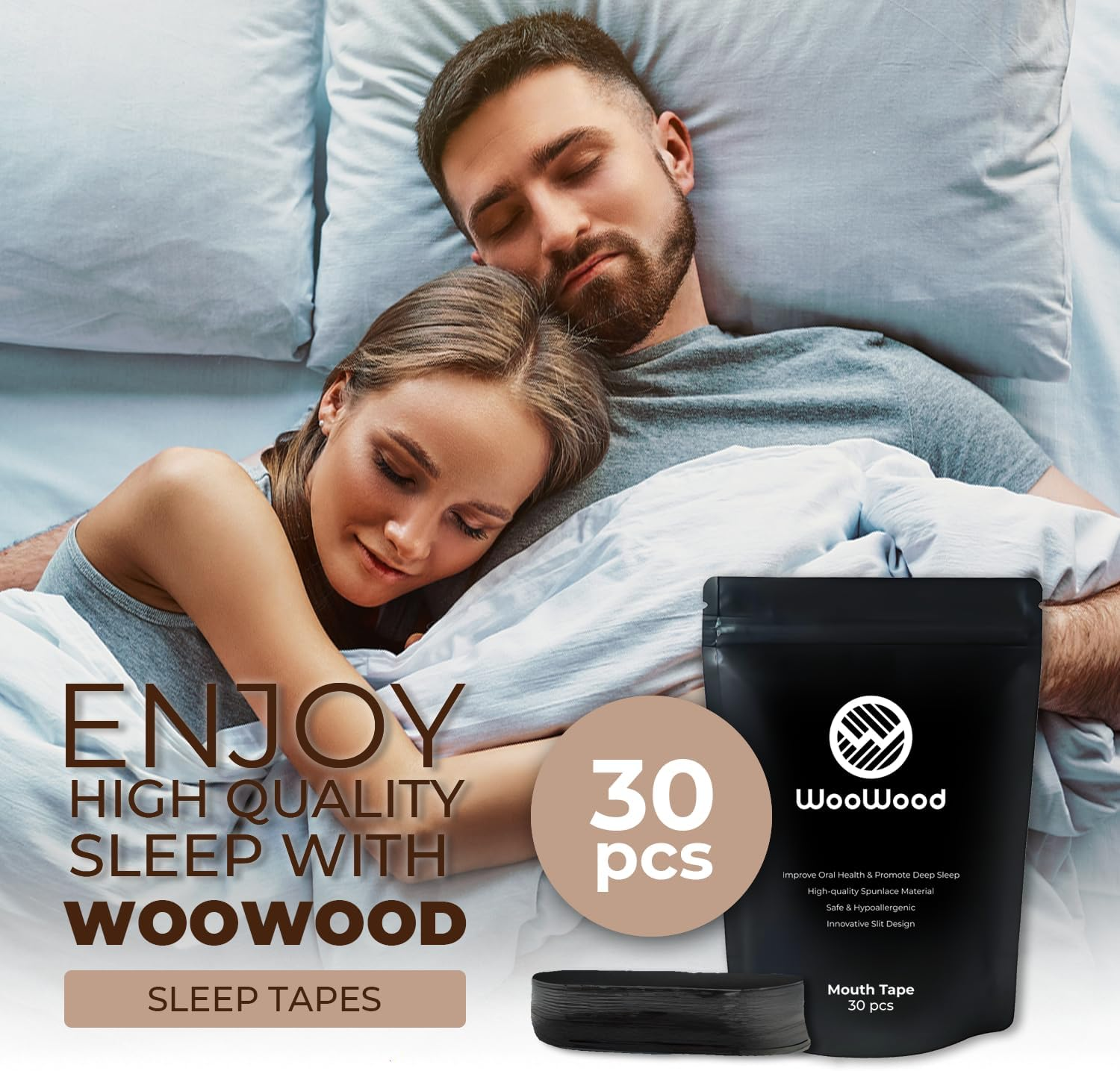 30Pcs Anti-Snoring Mouth Tape, Gentle Sleep Strips for Promoting Nasal Breath & Reducing Snoring, Hypoallergenic & Pain-Free Removal, Suitable for Sensitive Skin image number 4