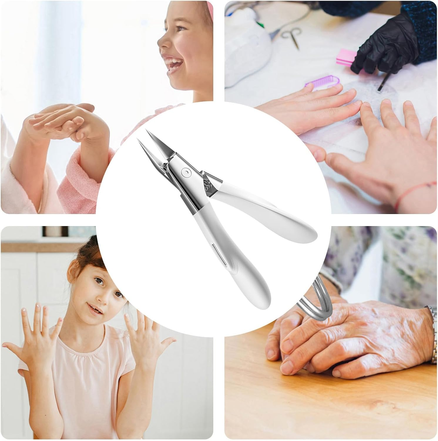 Angled Nail Clippers - Precise Toenail Trimmer | Portable Travel Ingrown Fingernail Cutter for Manicure Pedicure Women Men Seniors Kids Salon image number 4