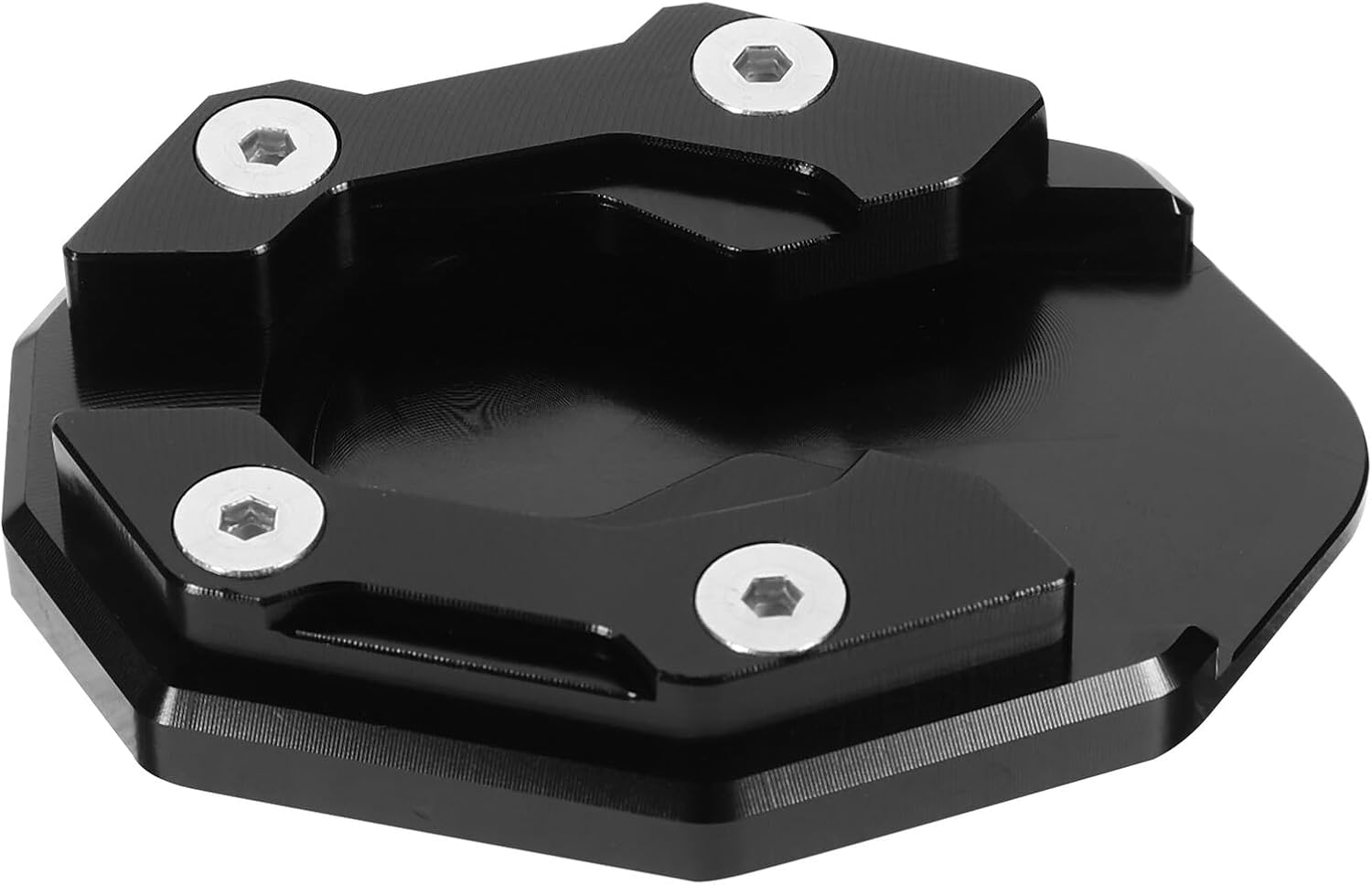 Alipis Motorcycle Side Kickstand Pad Aluminum Alloy Foot Side Stand Extension Plate Non-Slip Raised Edge Design for Outdoor Parking Grass Asphalt and Soft Ground image number 2