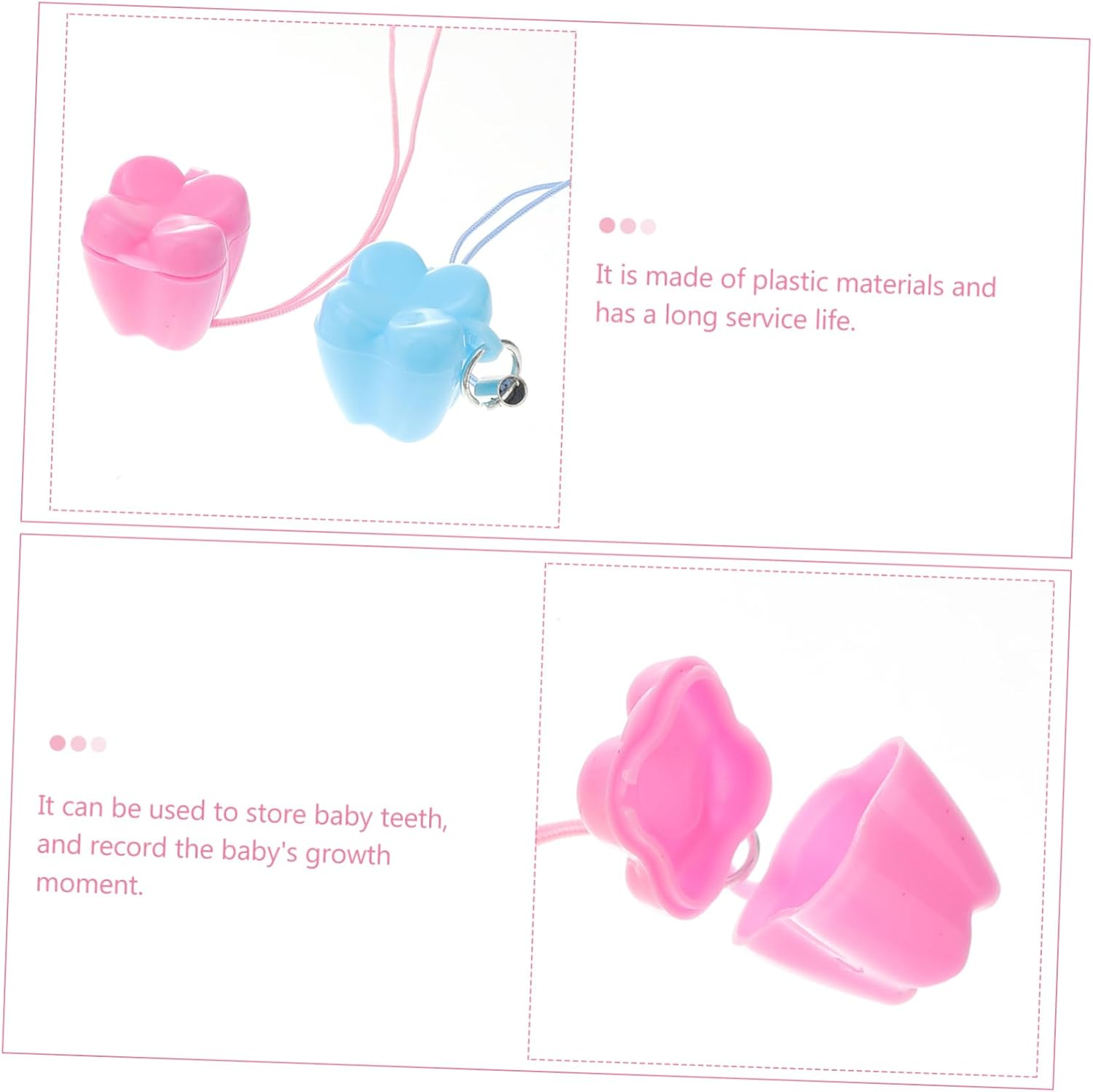 50Pcs Baby Tooth Storage Case and Organizer Box Plastic Keepsake Container for Children'S First Teeth Preservation Random Colors Suitable for Saving image number 2